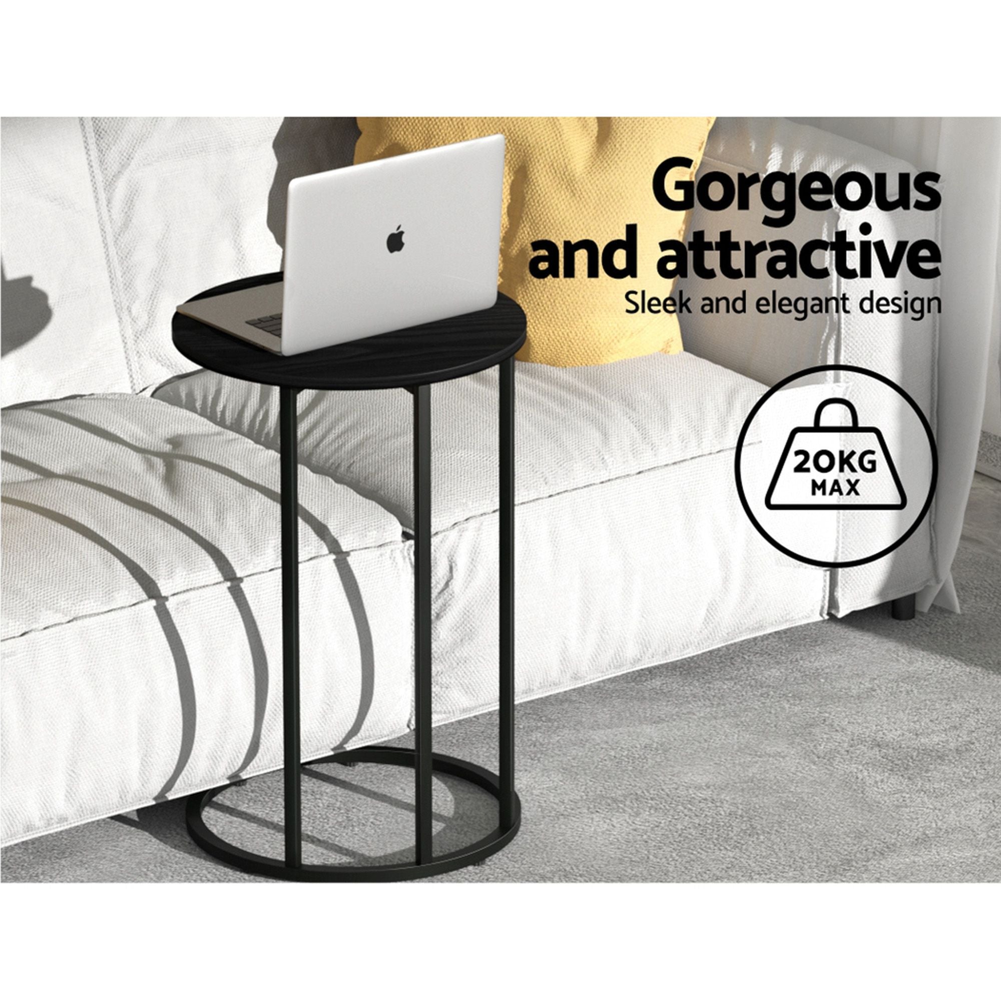 Artiss Single Sofa Bed and Side Table Set, Adjustable Recliner Narrow End Table