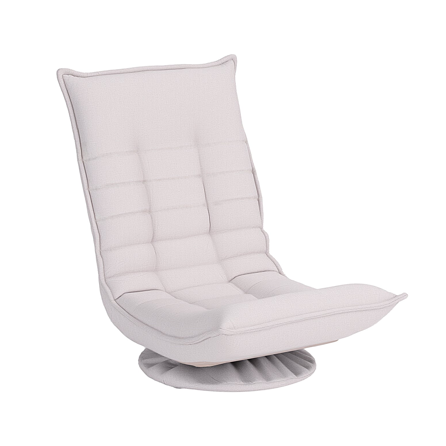 Artiss Swivel Floor Chair 5 Adjustable Foldable Lounge Seat Floor Sofa Chair Beige Grey