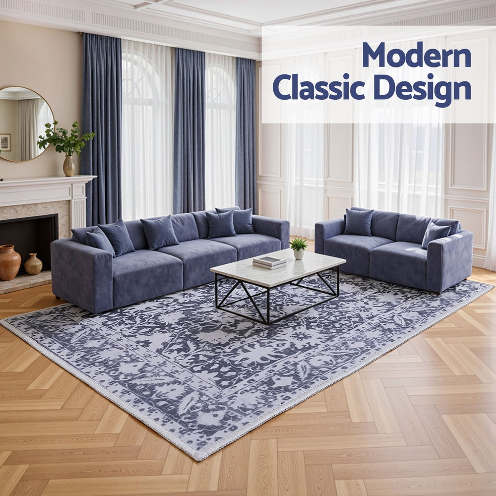 Artiss Floor Rug 240X340cm Soft Velvet Washable Modern Area Rug Floor Carpet Mat