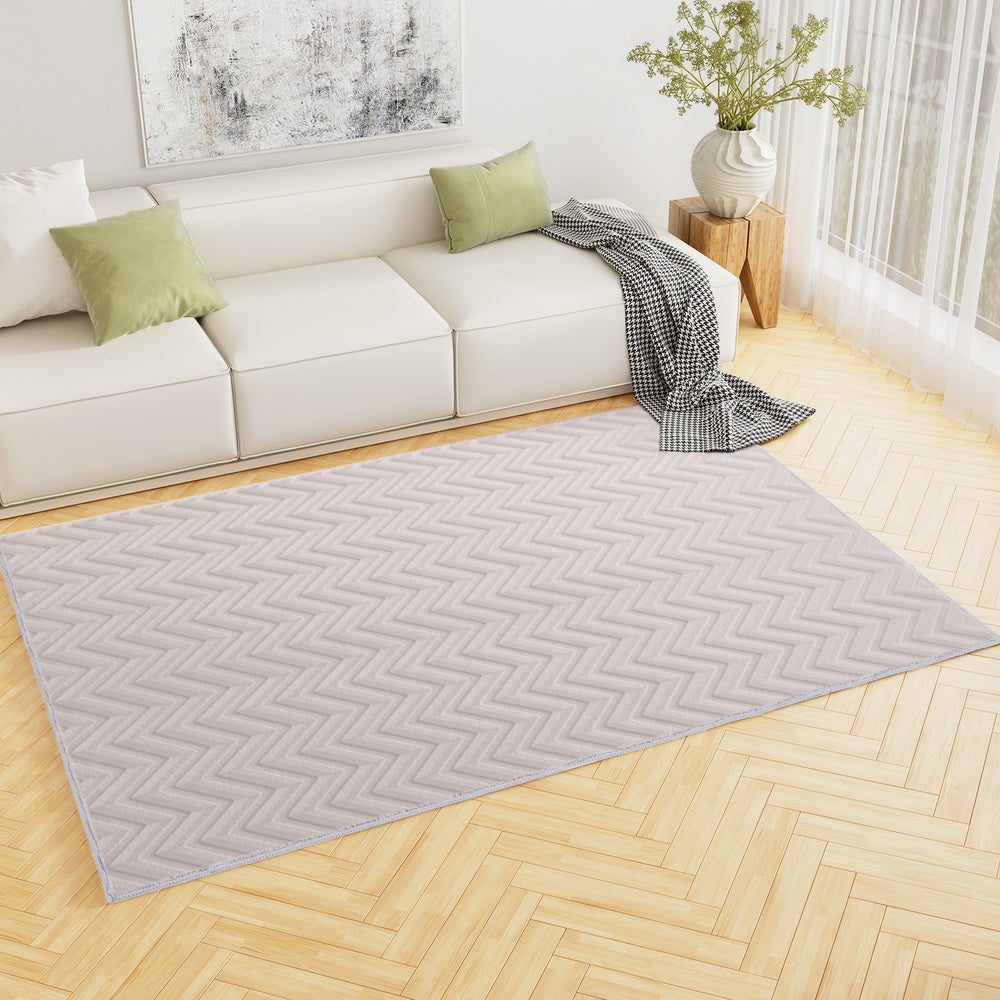 Artiss Rug 160x230cm Area Rug Washable Mat Large Carpet Microfiber Ripple