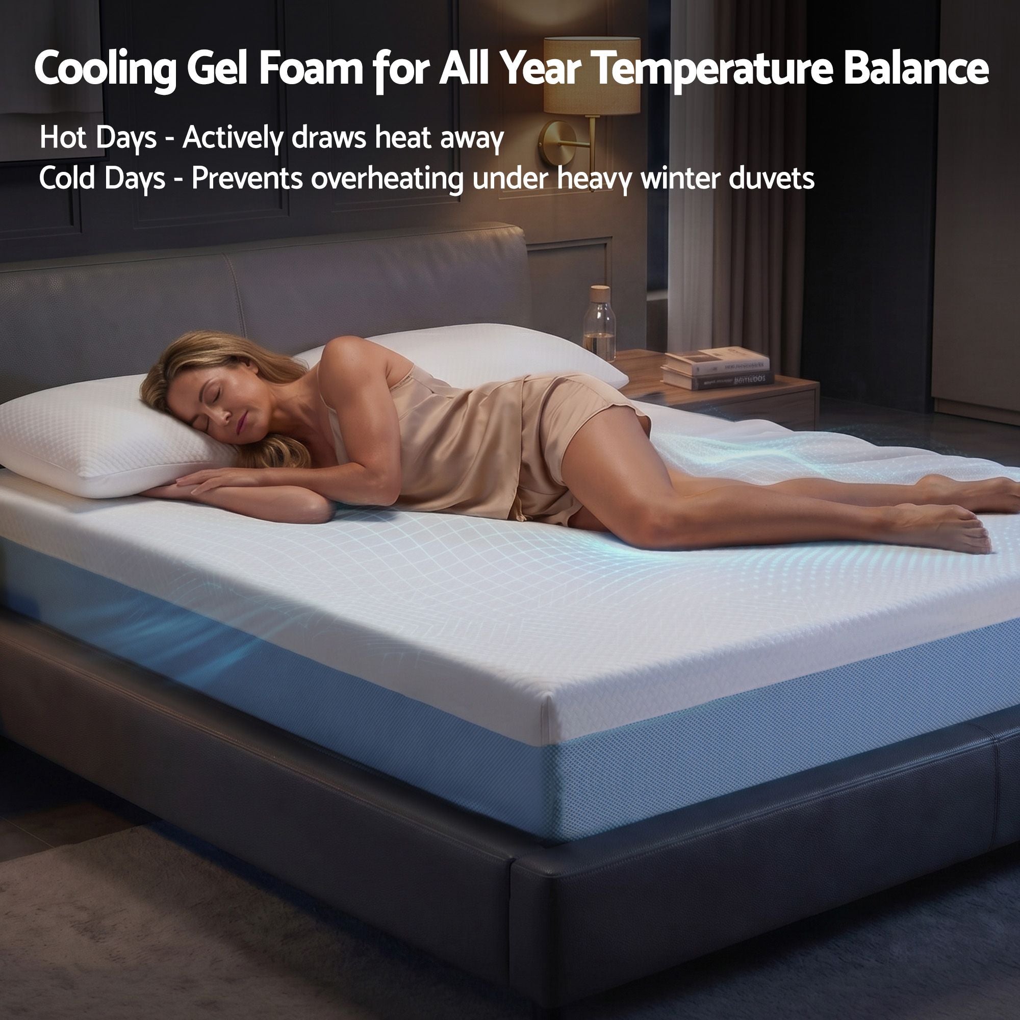 Giselle 22cm Cooling Gel Memory Foam Mattress Double Medium Firm