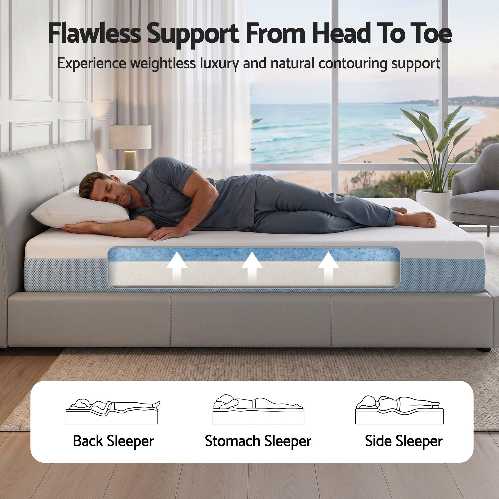Giselle 22cm Cooling Gel Memory Foam Mattress Double Medium Firm