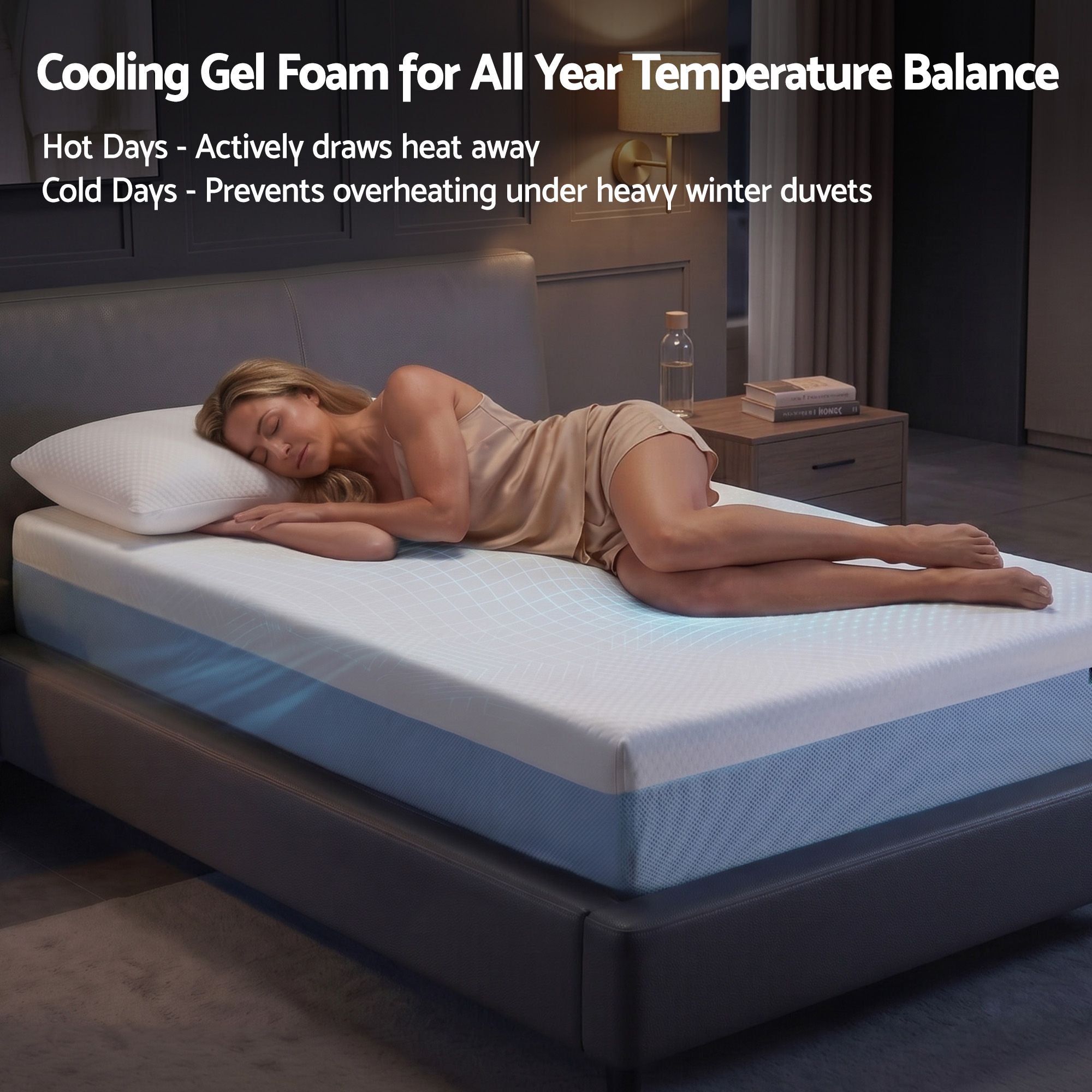 Giselle 22cm Cooling Gel Memory Foam Mattress Single Medium Firm