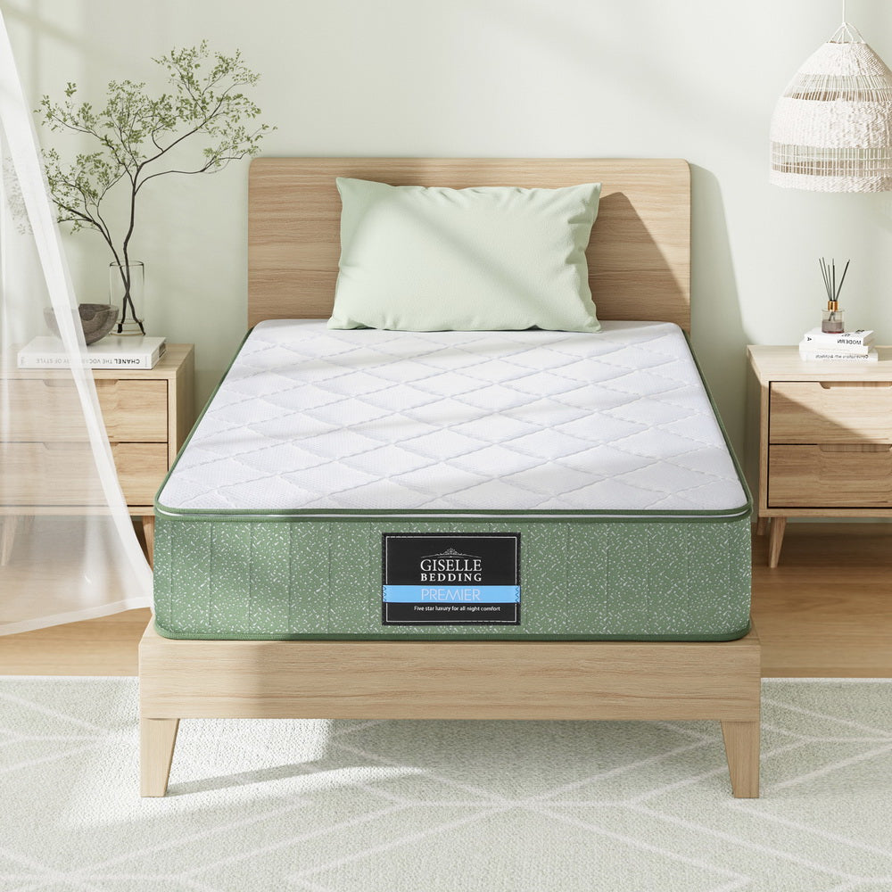 Giselle 25cm Memory Foam Mattress Dual Layer Zipper Cover Cool Charcoal Foam Mattresses Single