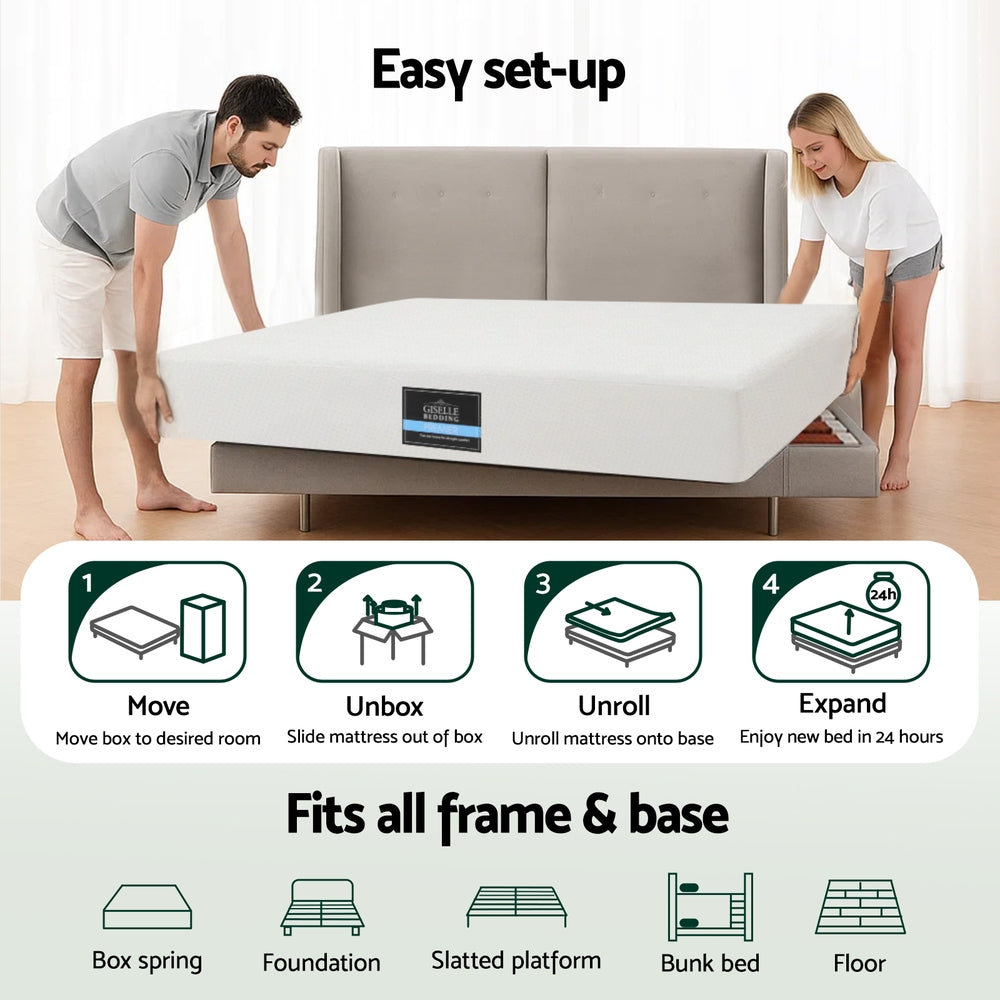 Giselle 20cm Memory Foam Mattress Green Tea Double