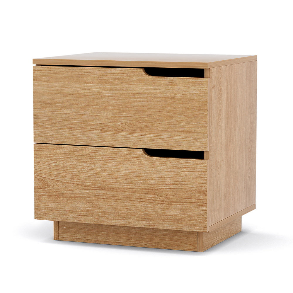 Artiss Bedside Table 2 Drawers Nightstand Pine