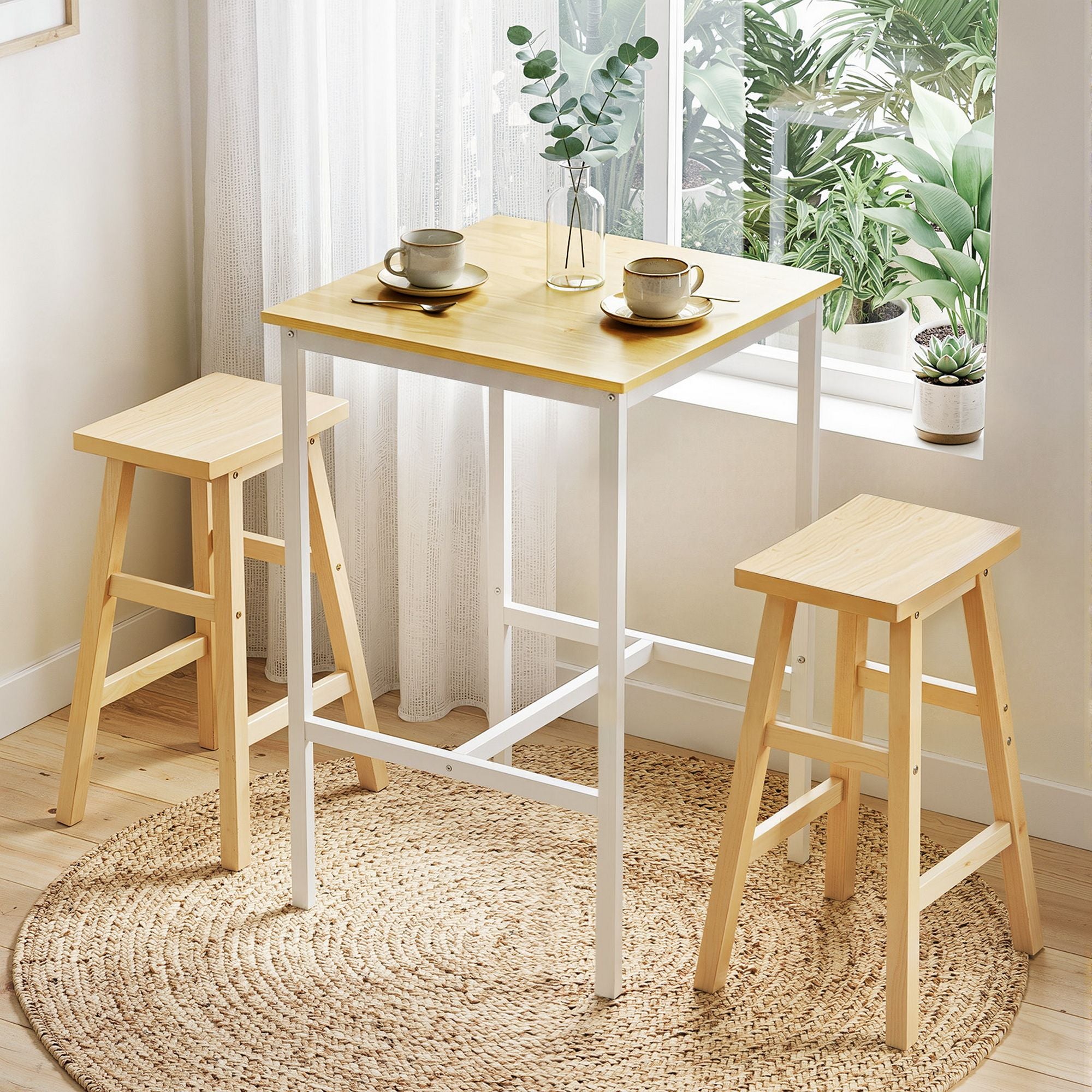 Artiss Bar Table Counter Height Kitchen High Dining Desk Pub 60x92cm Modern Pine