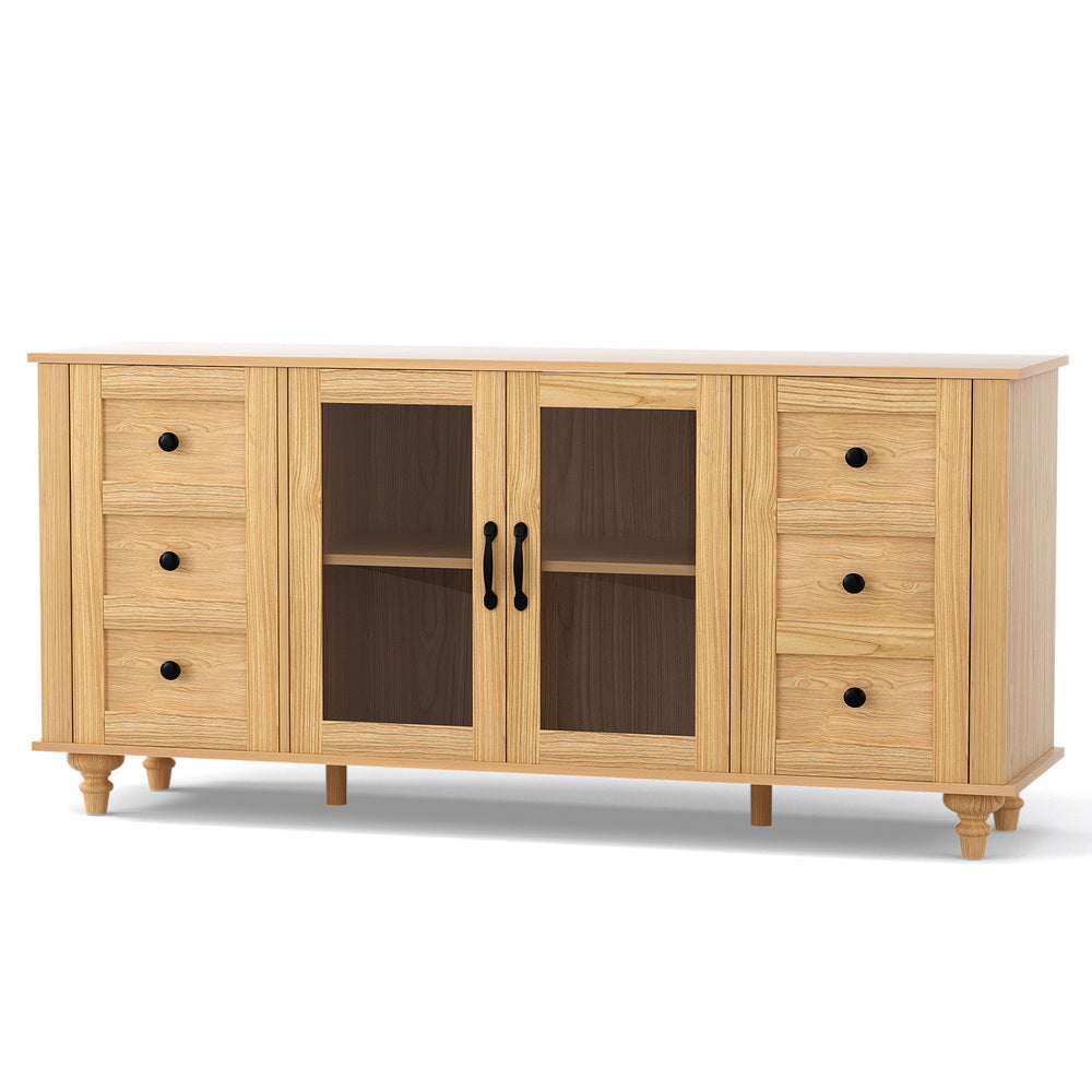 Artiss Buffet Sideboard Storage Cabinet Kitchen Cupboard Faux Drawer 150CM Pine