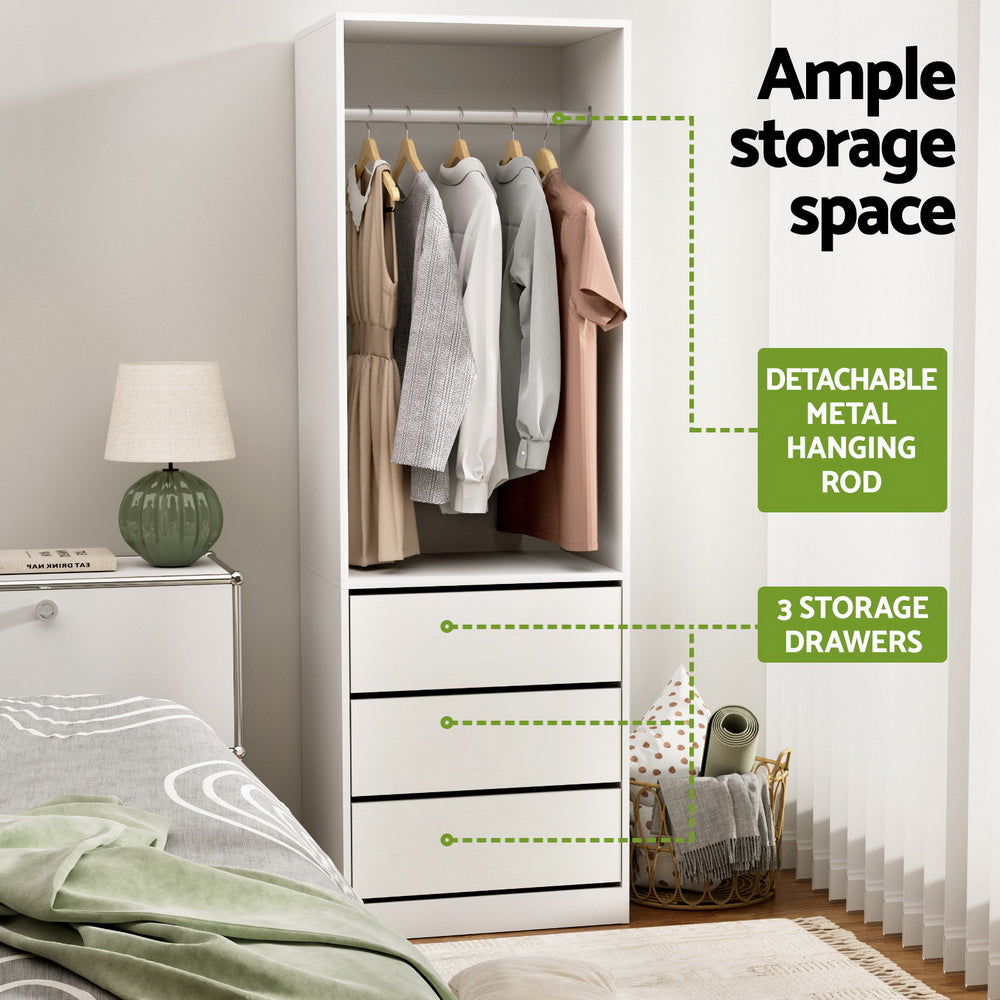 Artiss Wardrobe Clothes Closet Storage Organizer White