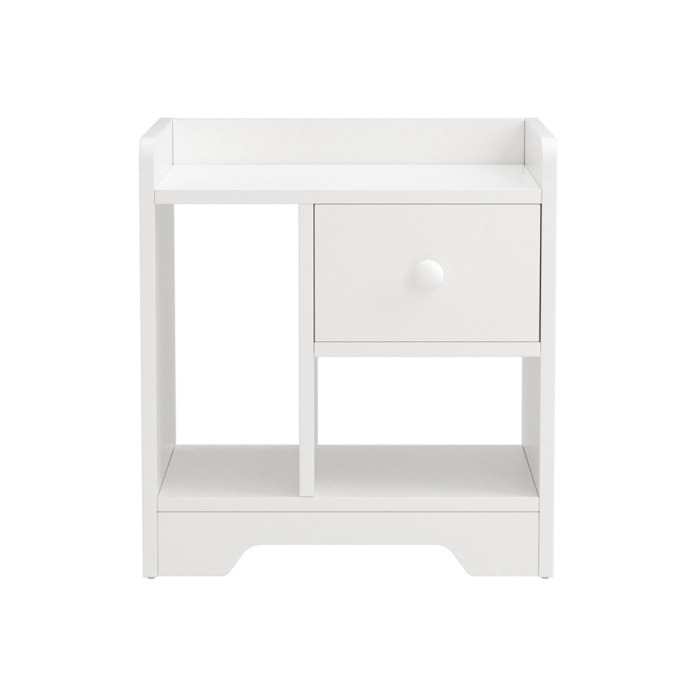 Artiss Bedside Table Drawer Nightstand Side End Table Storage Open Shelf White