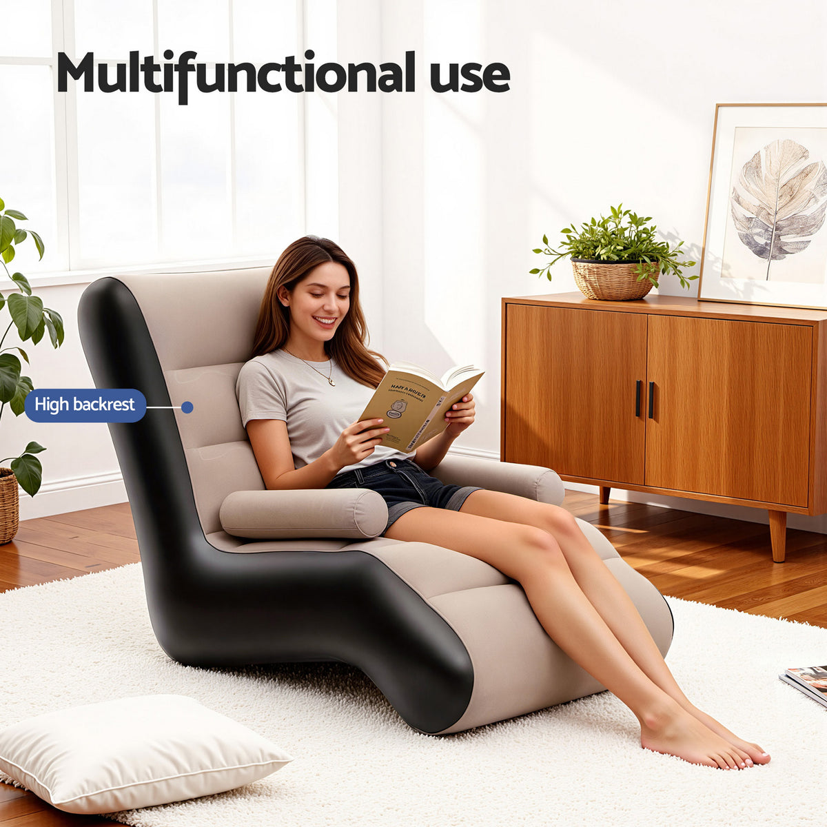 Gardeon Inflatable Chair Sun Lounger Blow Up Folding Air Chairs Sofa for Camping with Pump