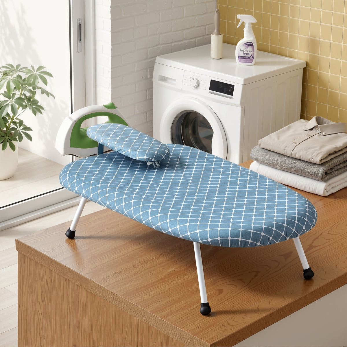 Artiss Tabletop Ironing Board with Small Ironing Boards with Folding Legs Blue
