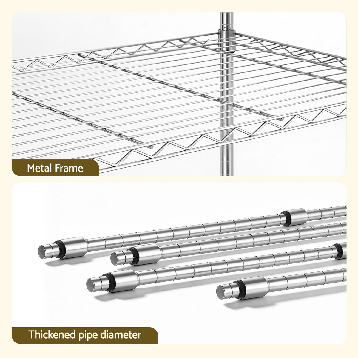 Artiss 5-Tier Kitchen Rack Shelf Shelving 120x45x179CM Adjustable Metal Storage Shelves