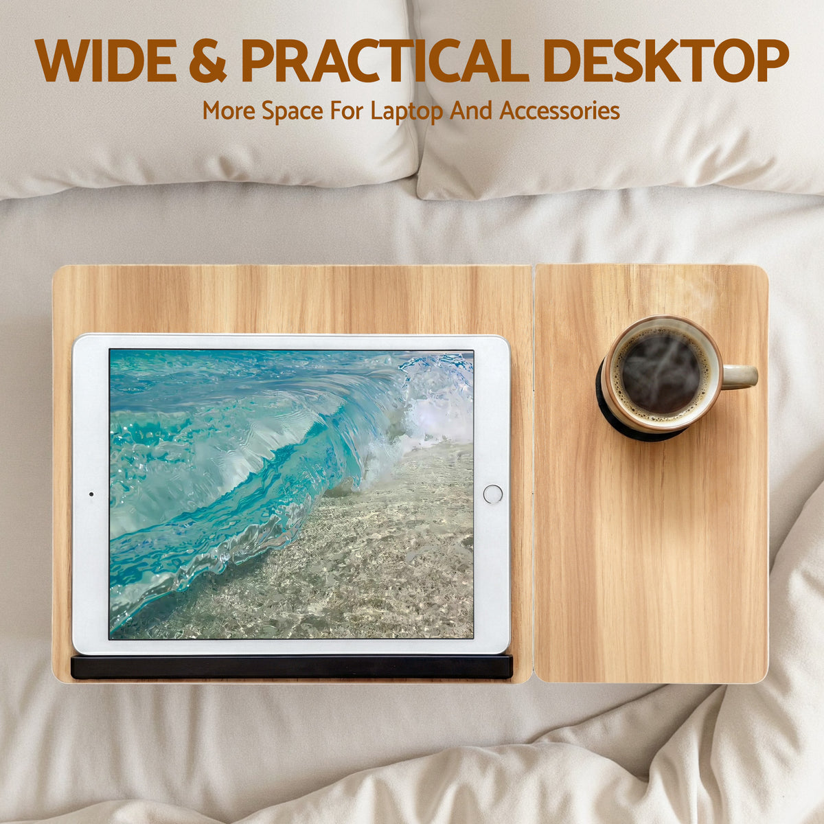 Artiss Laptop Desk Bed Table Foldable Portable Desktop Oak