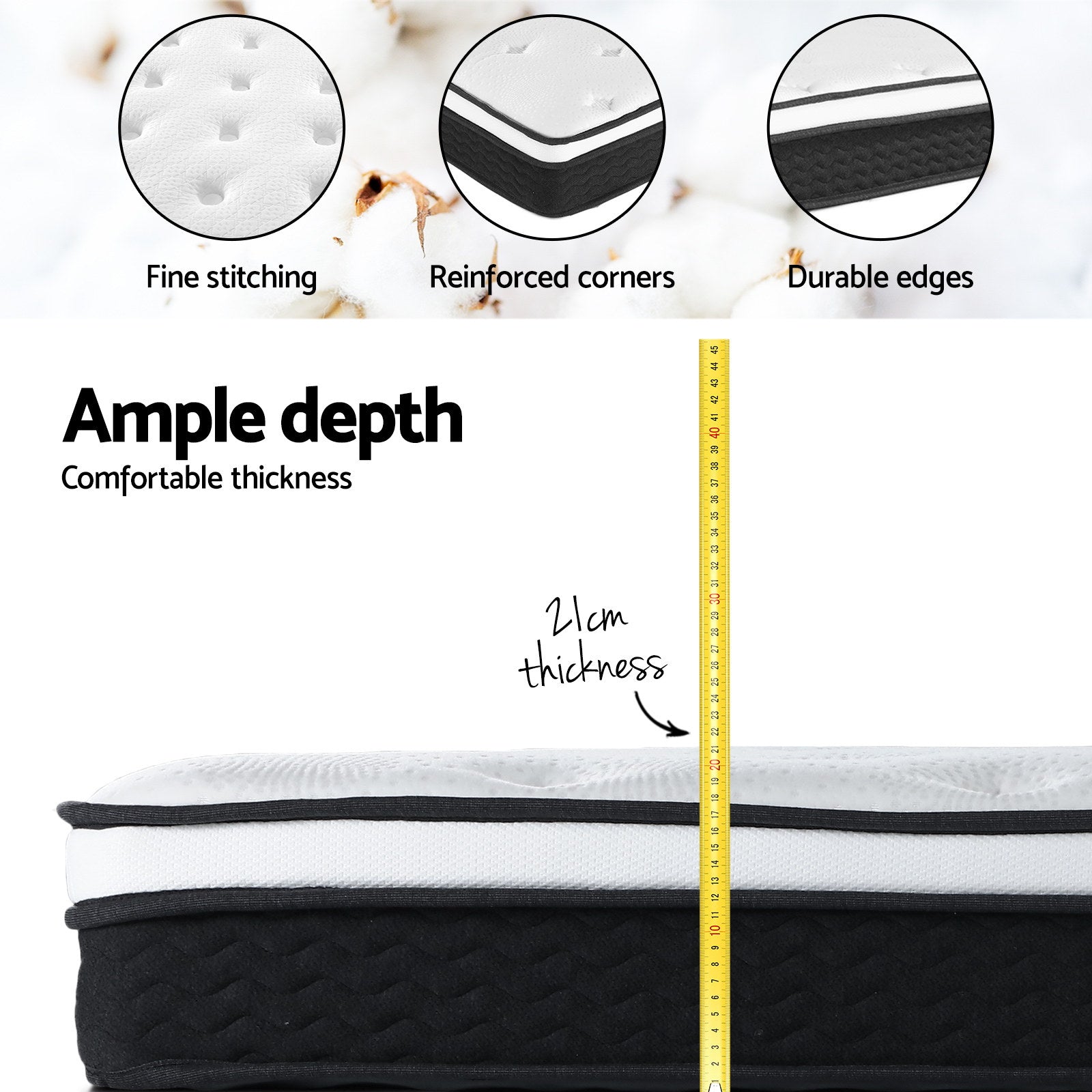 Giselle Bedding 21cm Mattress Euro Top Double