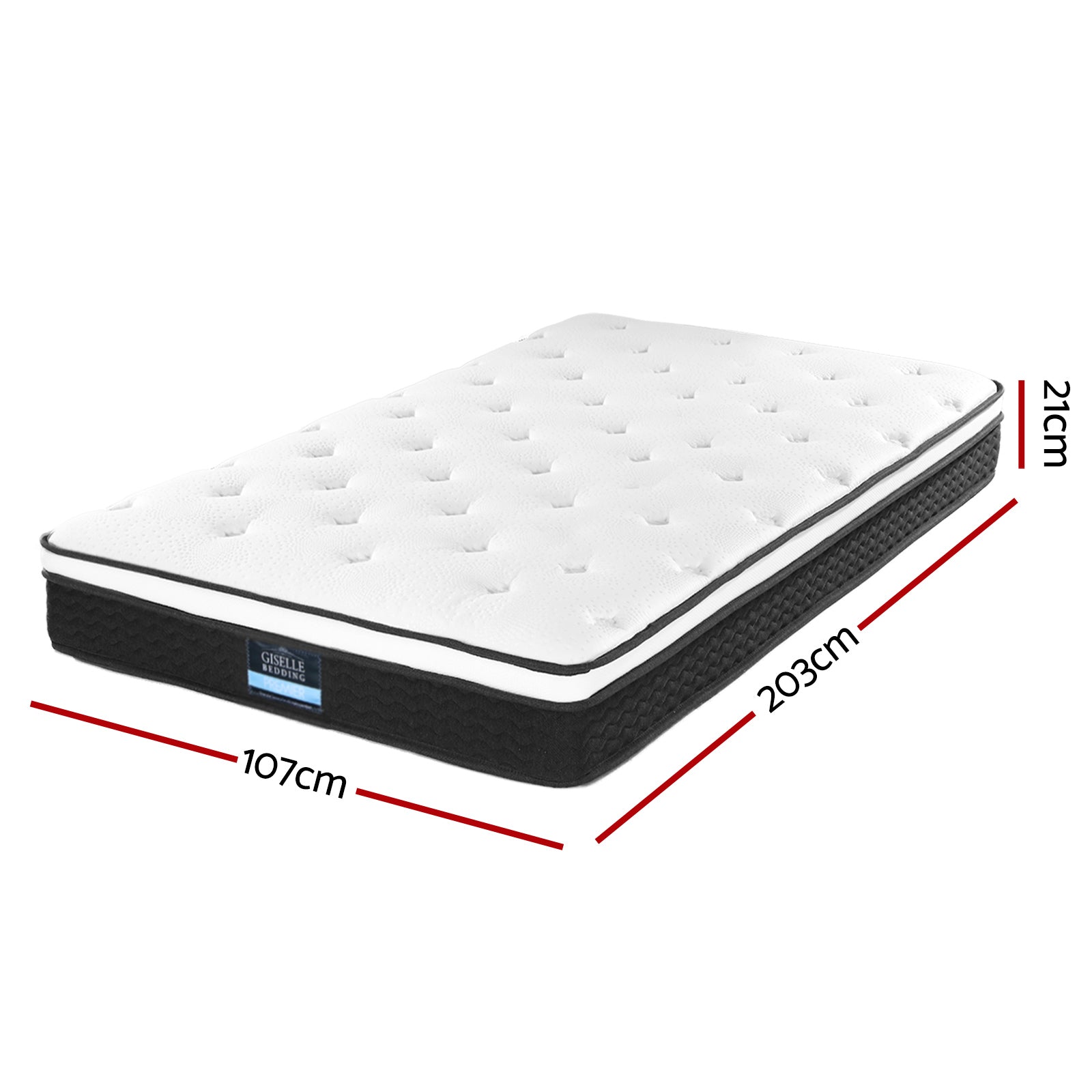 Giselle Bedding 21cm Mattress Euro Top King Single