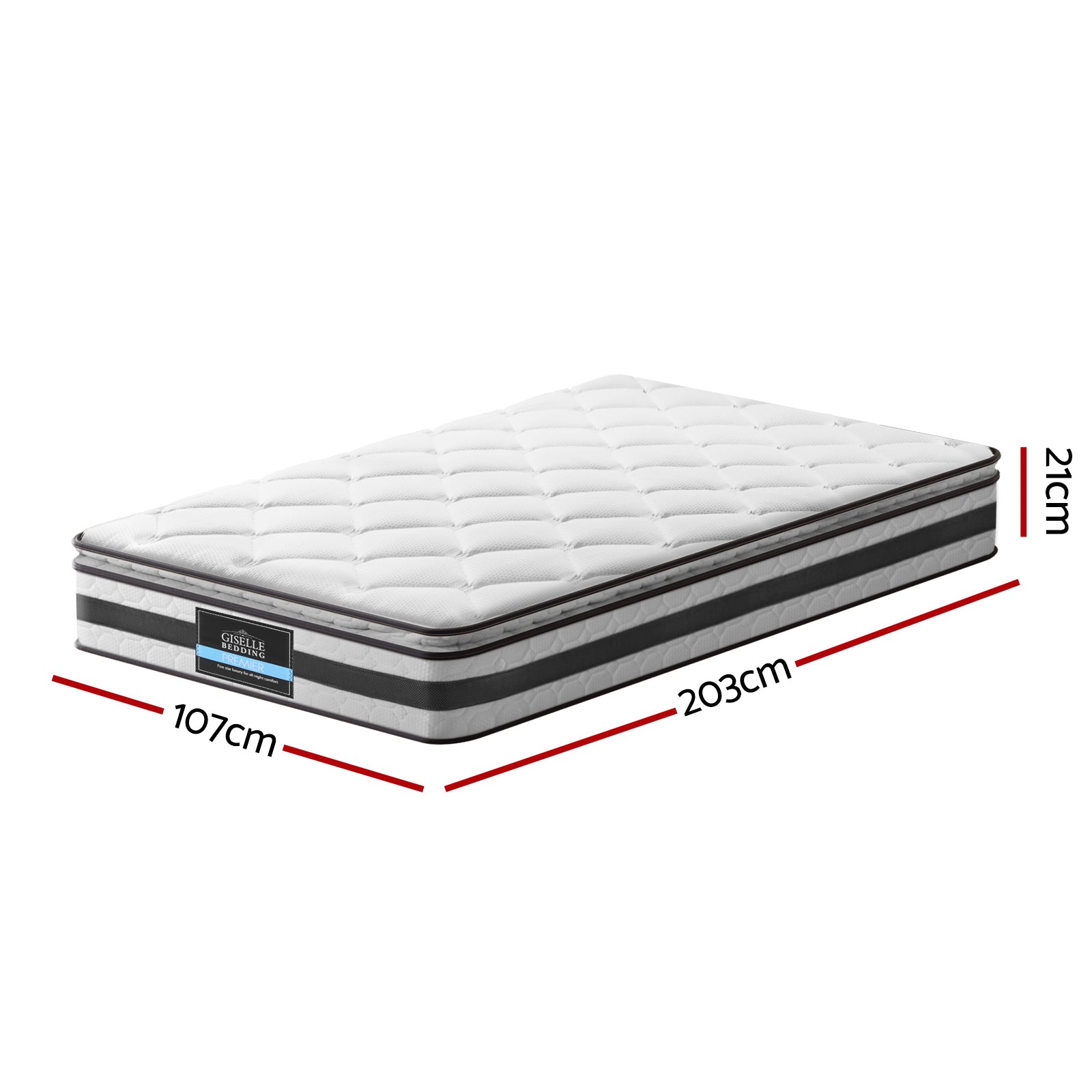 Giselle Bedding 21cm Mattress Pillow Top King Single