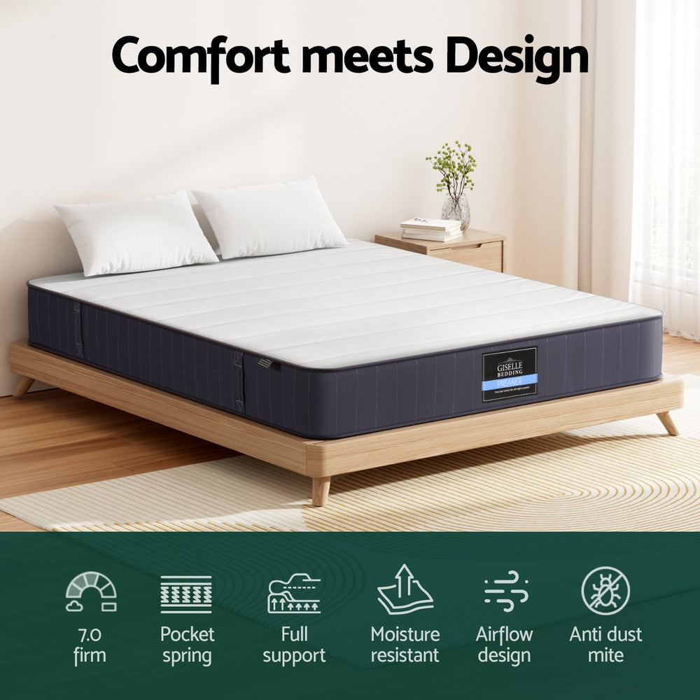 20cm Giselle Mattress King Bed Pocket Spring Mattresses
