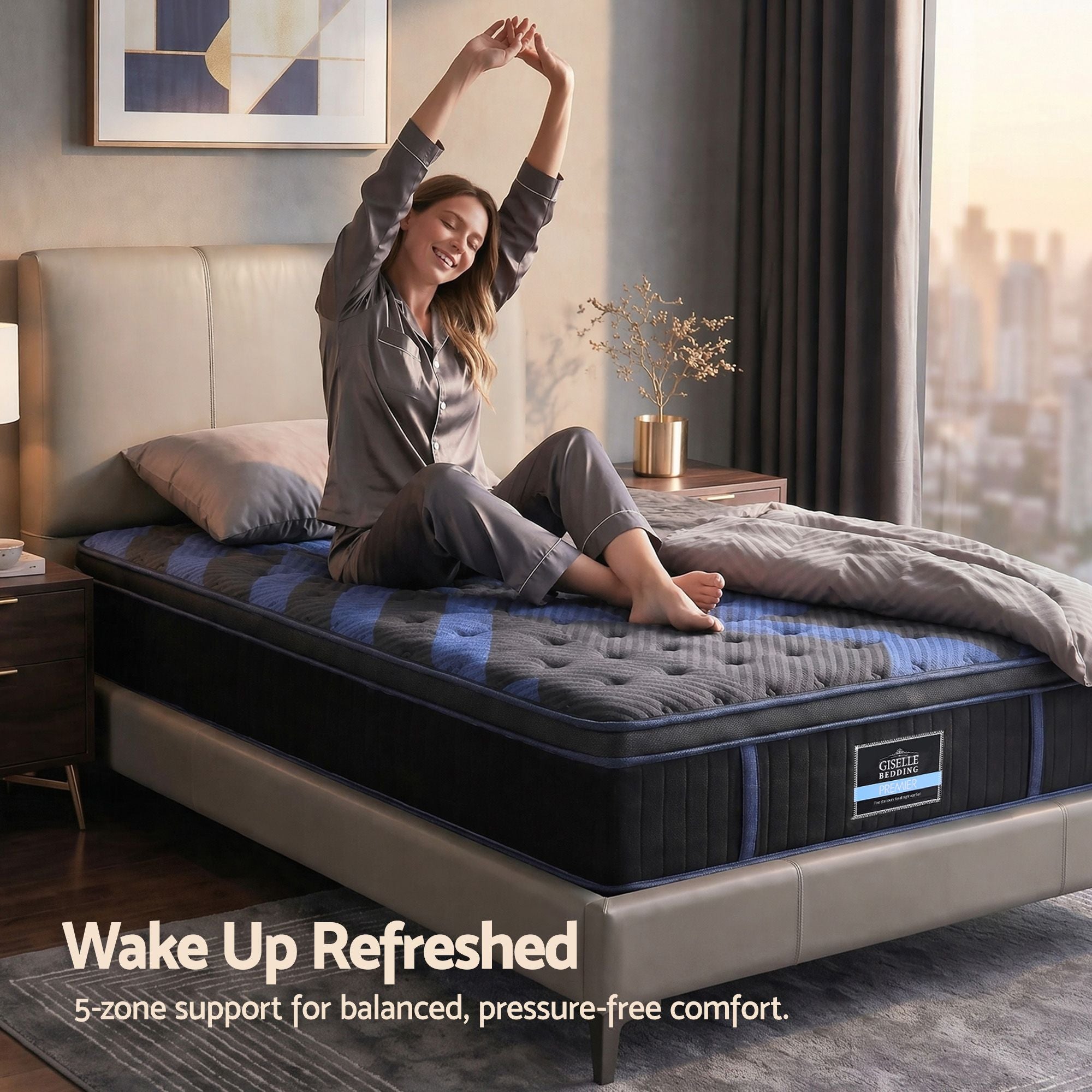 Giselle 34cm Single Hybrid Mattress with Cooling Gel Memory Foam and Edge Support