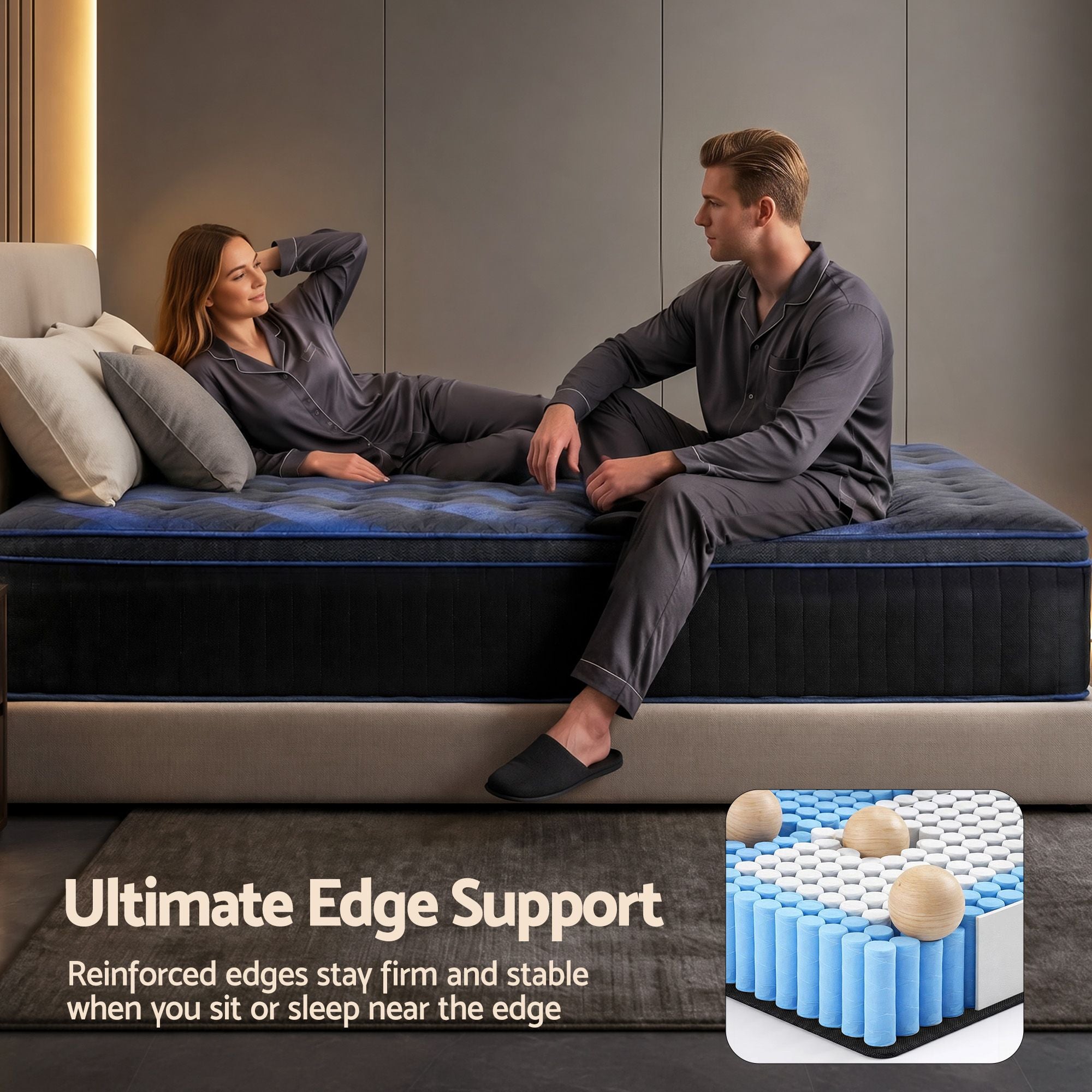 Giselle 34cm Single Hybrid Mattress with Cooling Gel Memory Foam and Edge Support