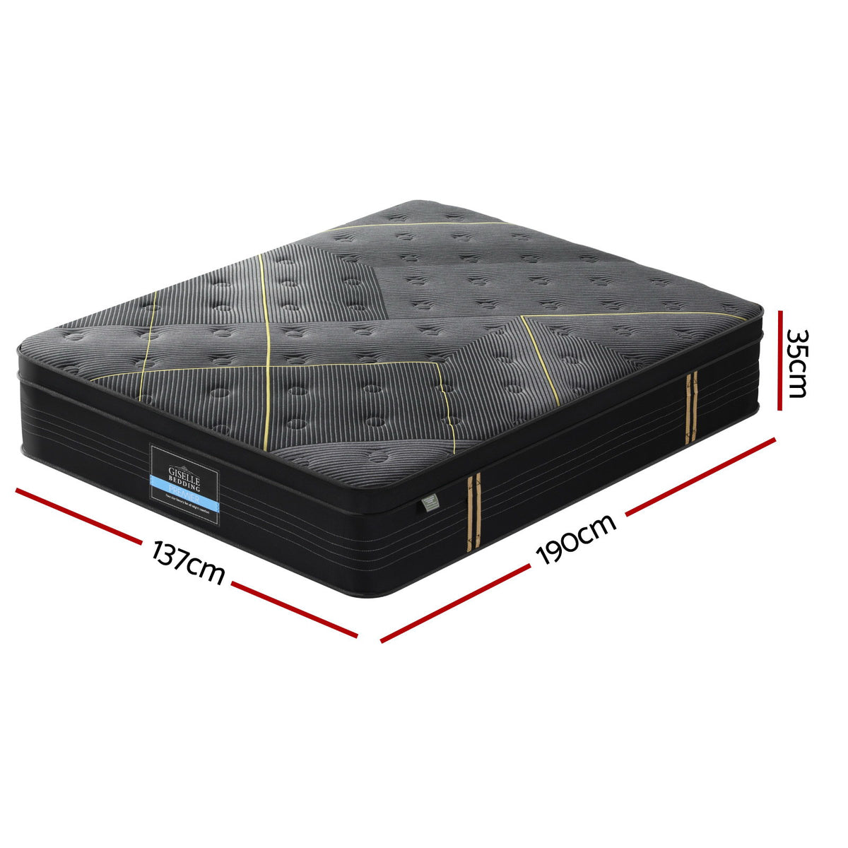 35cm Giselle Mattress Double Bed Bamboo Pocket Firm Foam