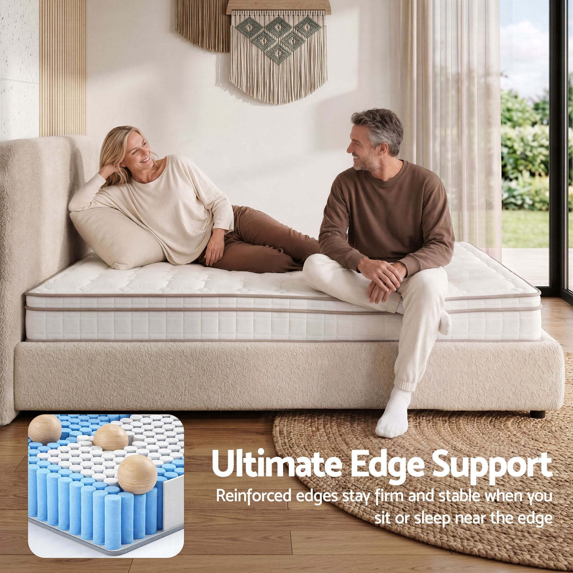 Giselle 20cm Firm Queen Mattress Pocket Spring for Bedroom or Guest Room