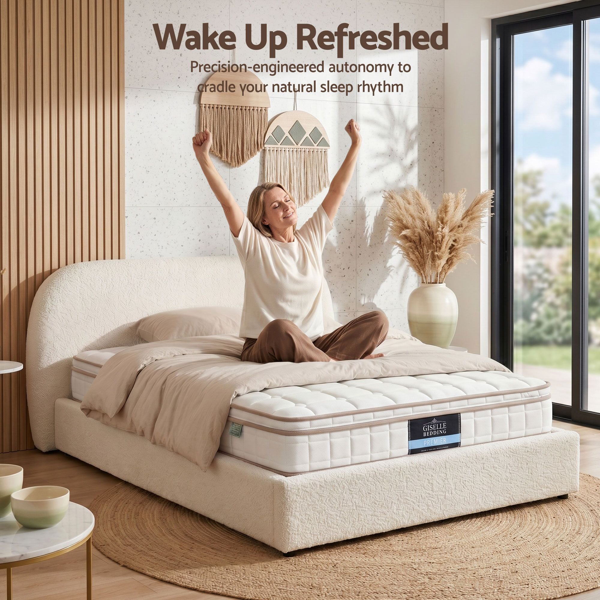 Giselle 20cm Firm Single Mattress Pocket Spring for Bedroom or Guest Room