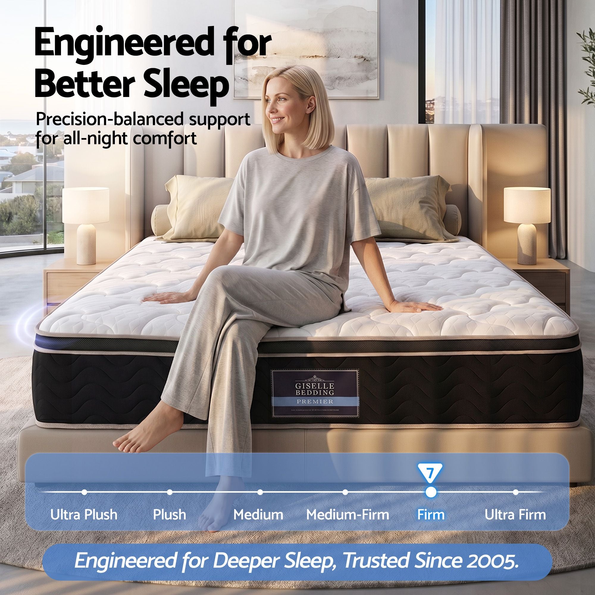 Giselle 35cm King Mattress Firm with Copper Memory Foam and Edge Support