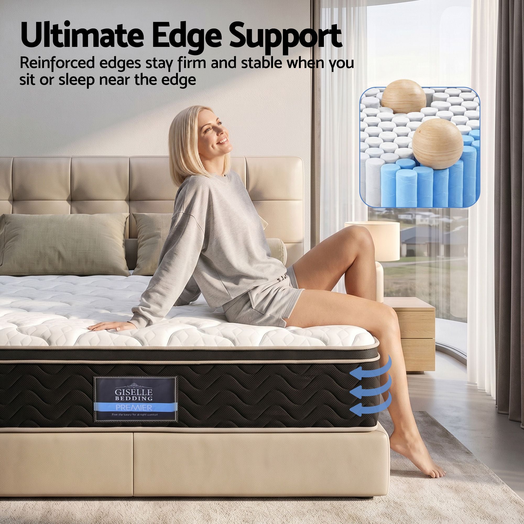 Giselle 35cm King Mattress Firm with Copper Memory Foam and Edge Support