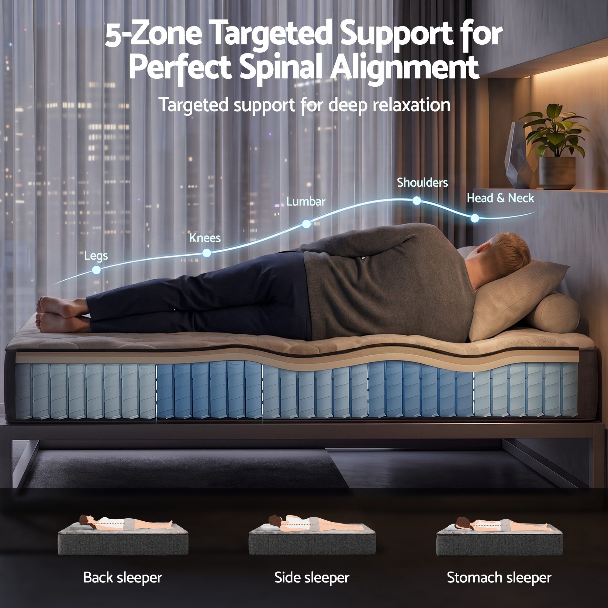 Giselle 30cm King Mattress with Edge Support and 5-Zone Comfort