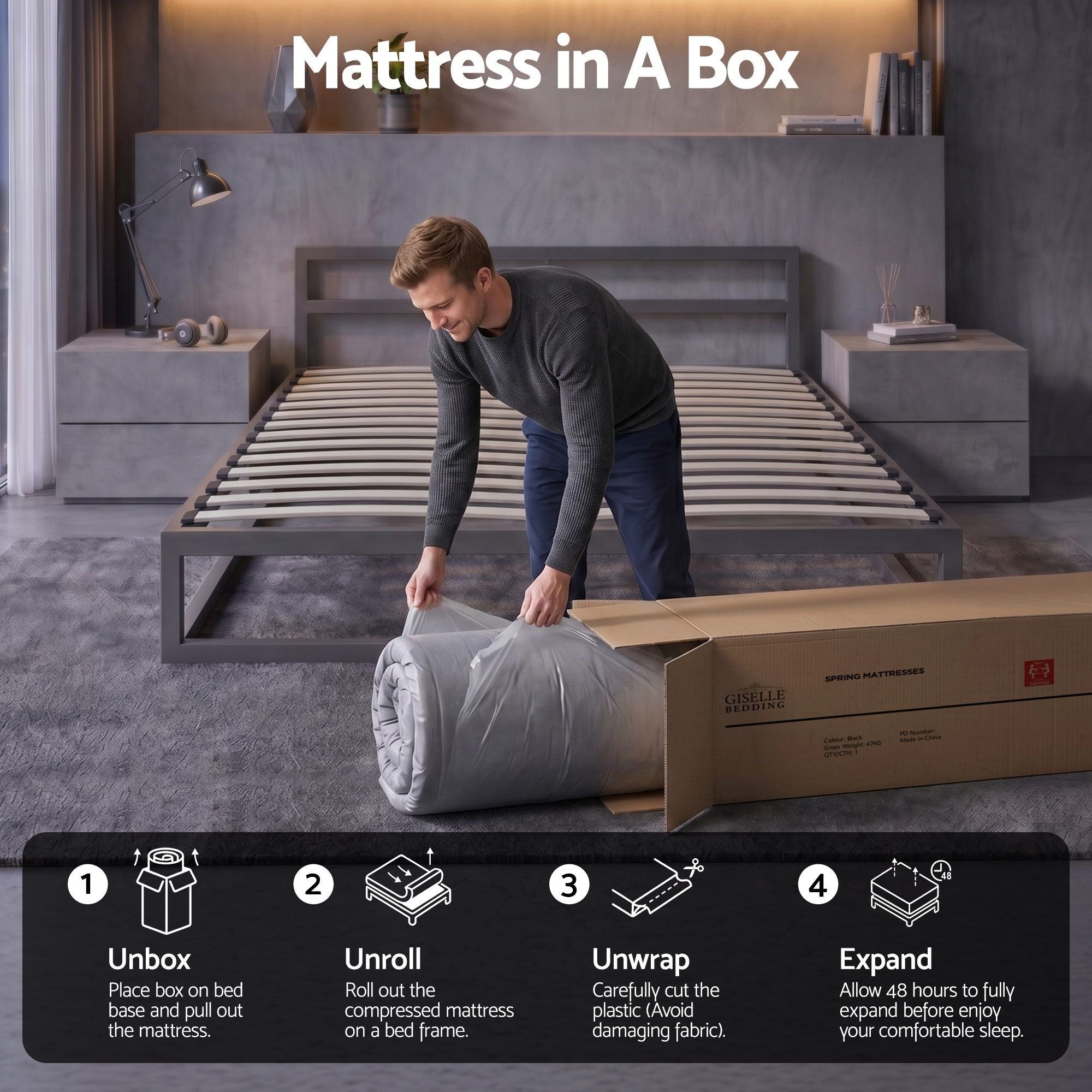 Giselle 30cm King Mattress with Edge Support and 5-Zone Comfort