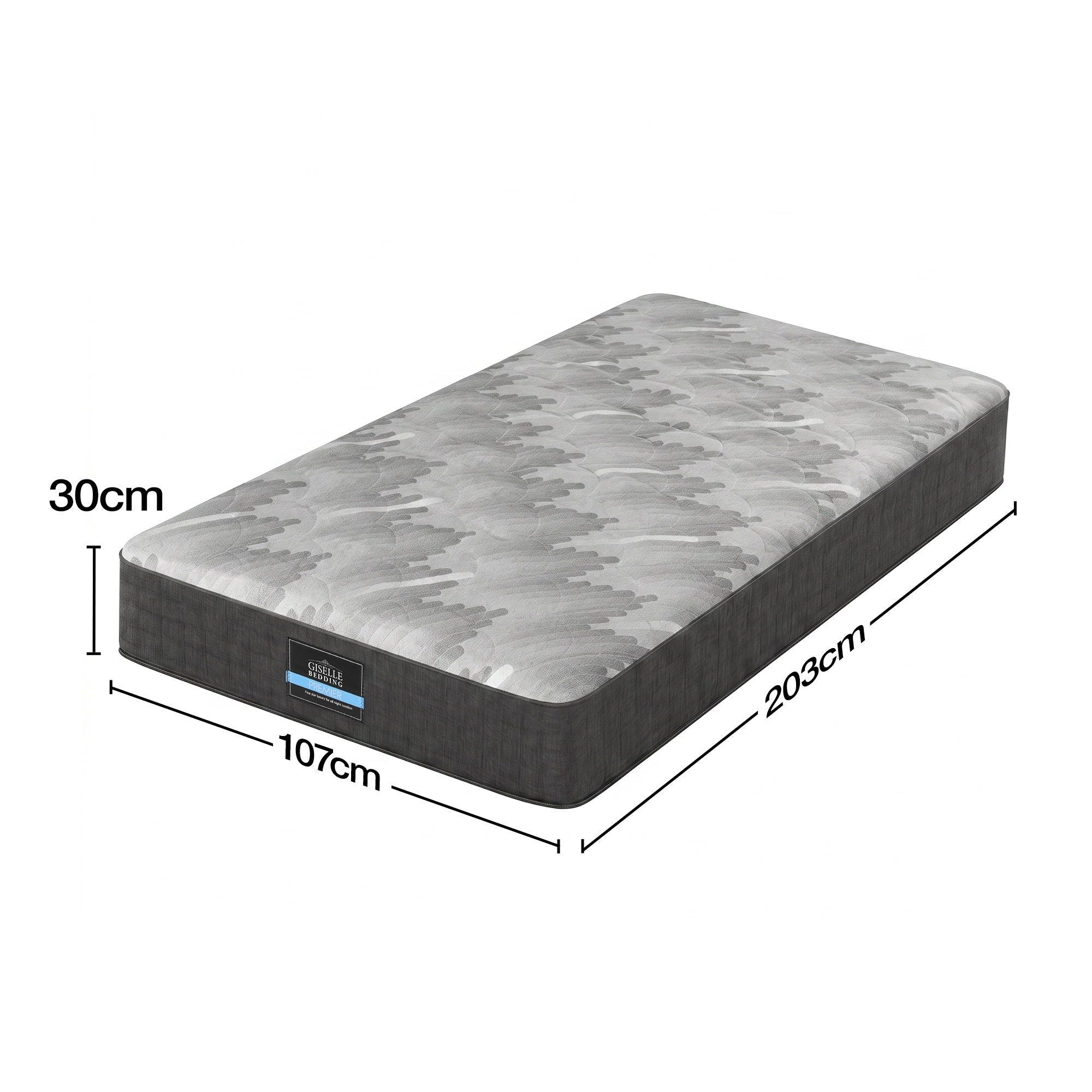Giselle 30cm King Single Mattress with Edge Support and 5-Zone Comfort