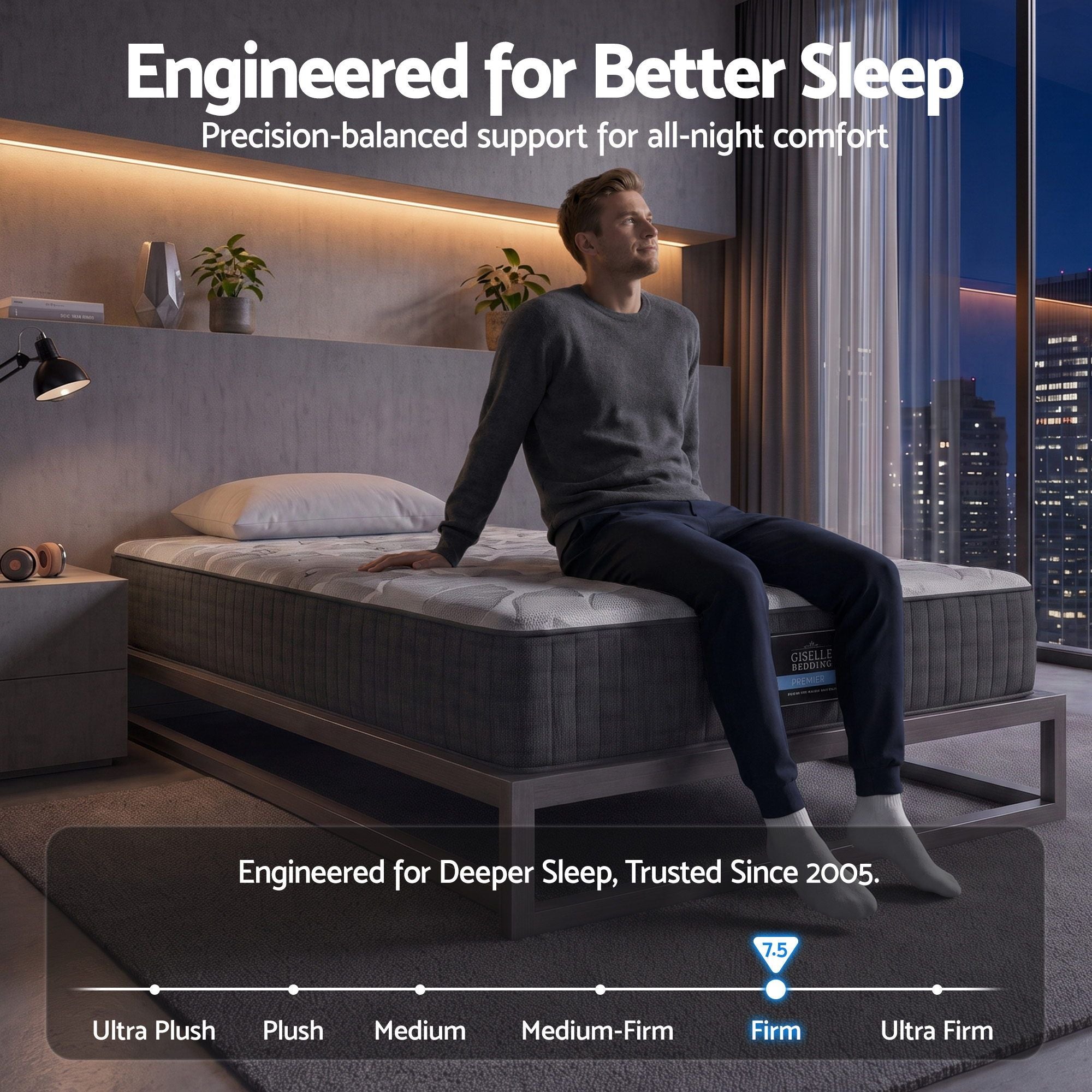 Giselle 30cm Single Mattress with Edge Support and 5-Zone Comfort