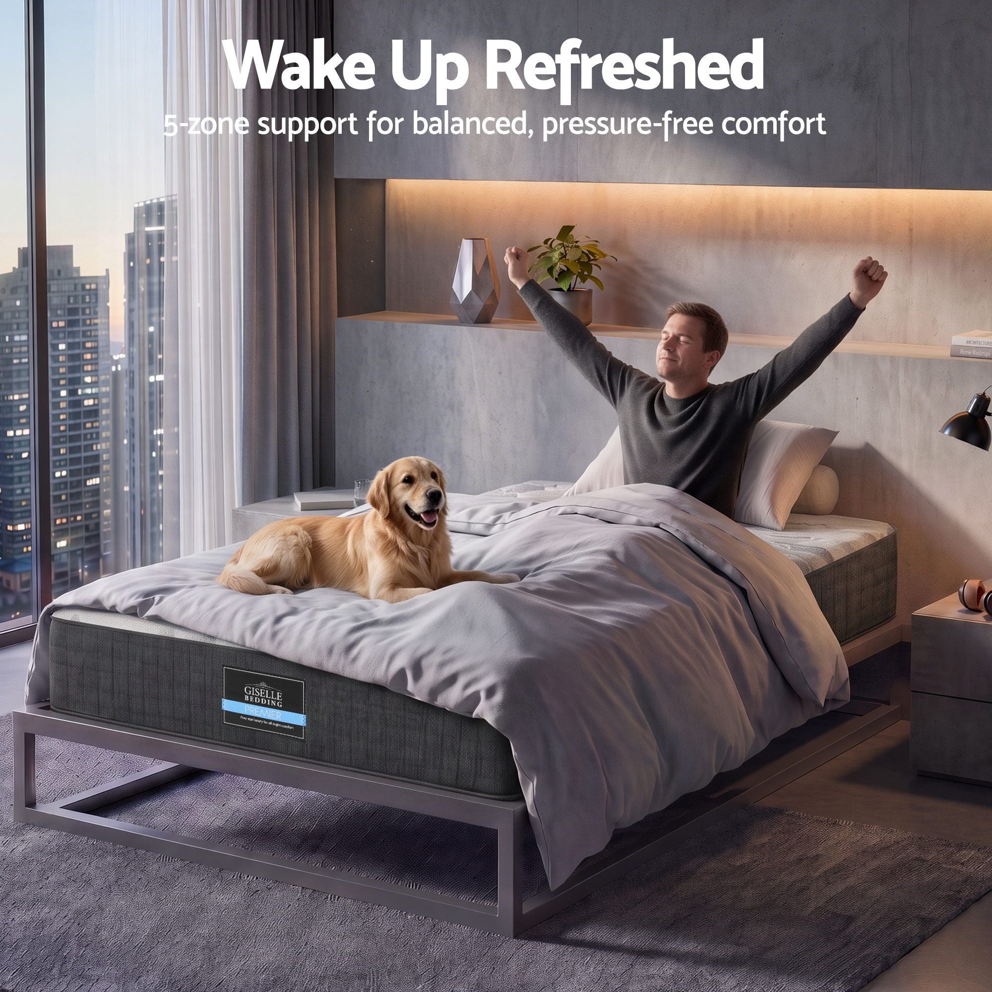Giselle 30cm Single Mattress with Edge Support and 5-Zone Comfort