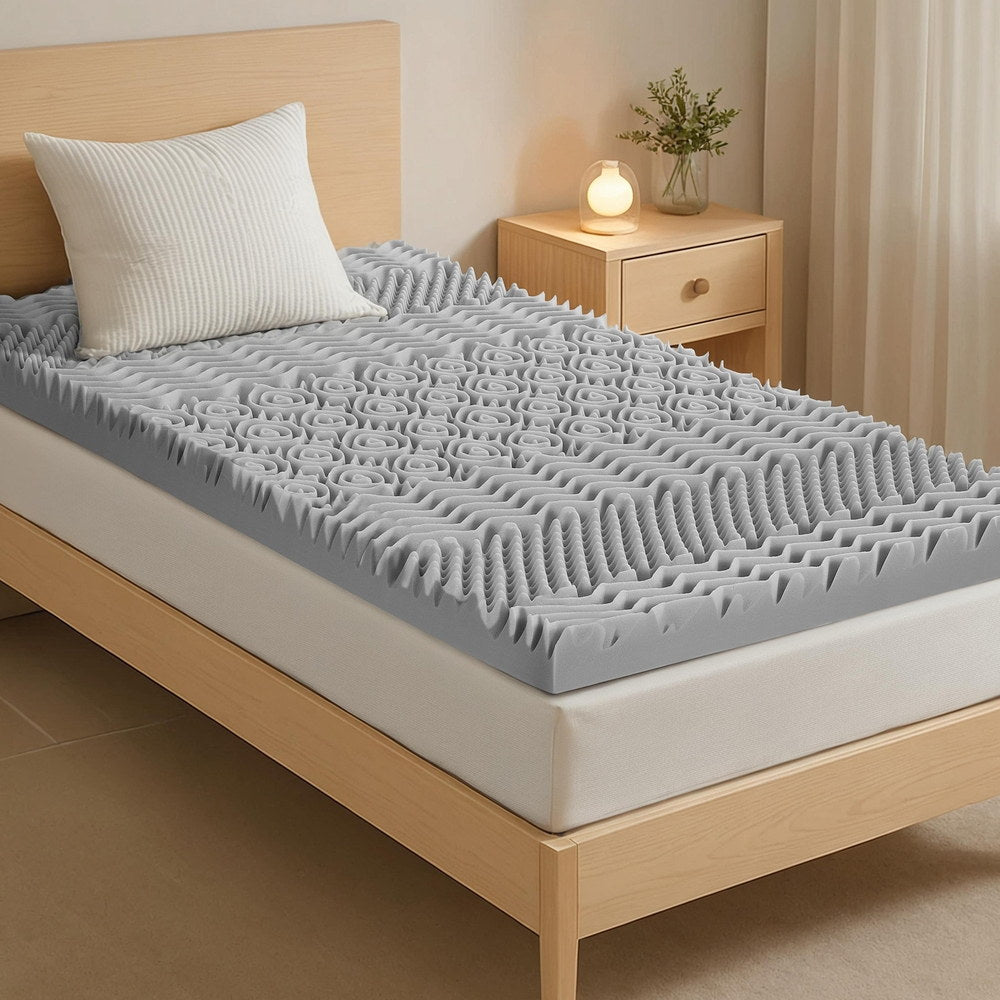 Giselle Bedding 8cm Memory Foam Mattress Topper 7-Zone Graphite Single