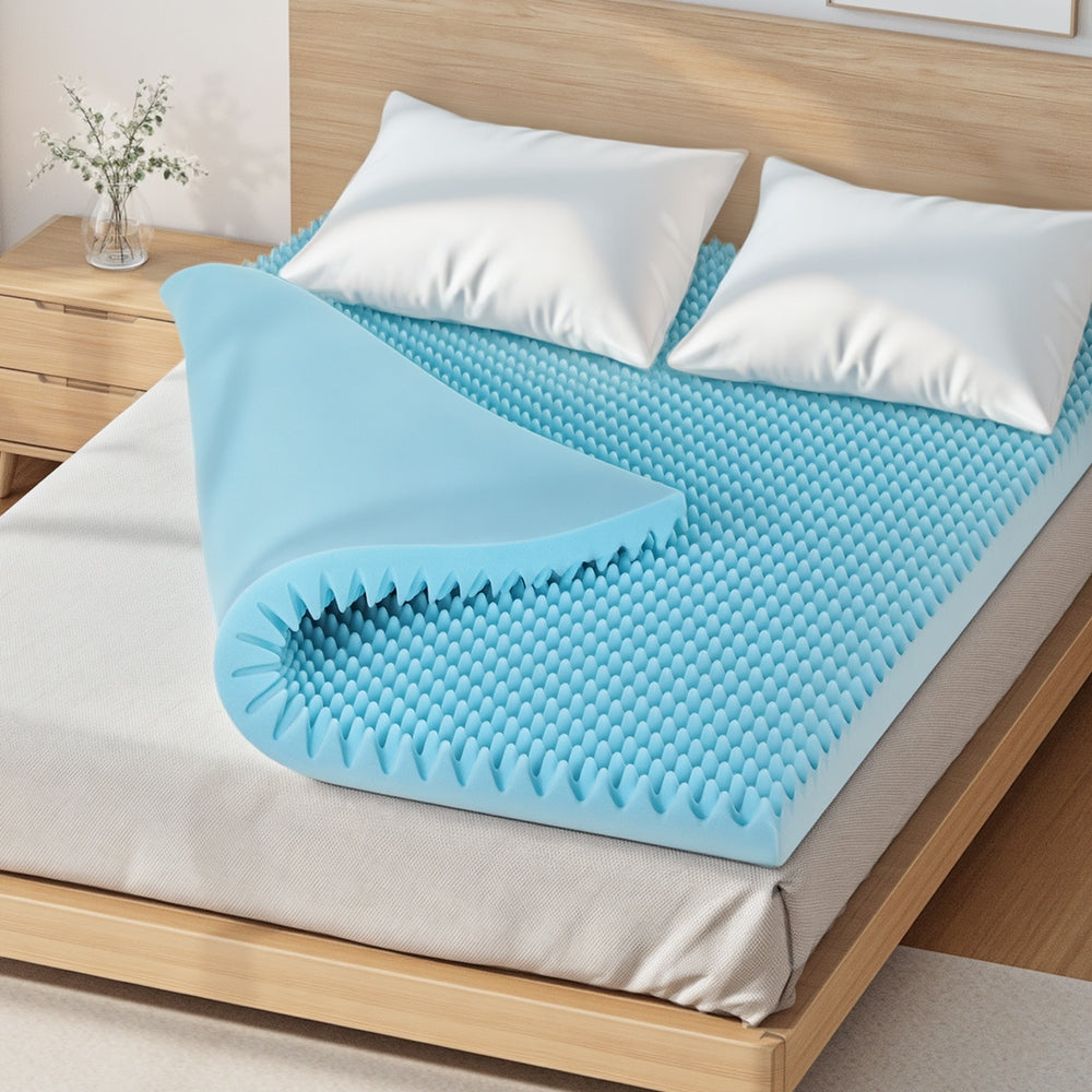 Giselle 8cm Memory Foam Mattress Topper Gel Egg Crate Foam Bamboo Double