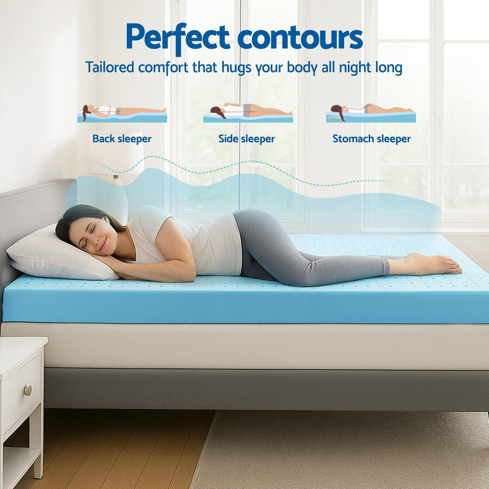 Giselle 12cm Memory Foam Mattress Topper Ventilated Cool Gel Bamboo Cover Double