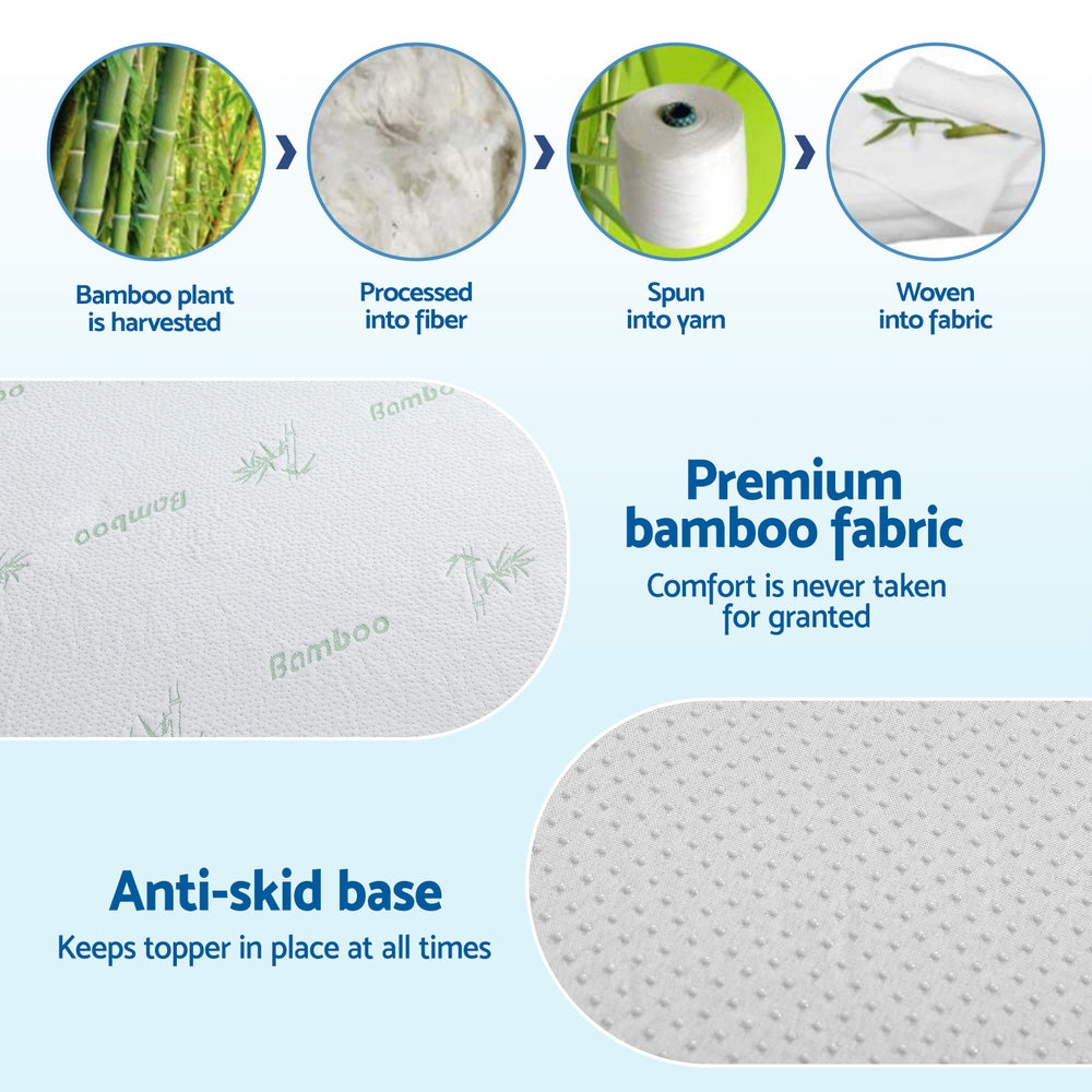 Giselle 12cm Memory Foam Mattress Topper Ventilated Cool Gel Bamboo Cover Queen