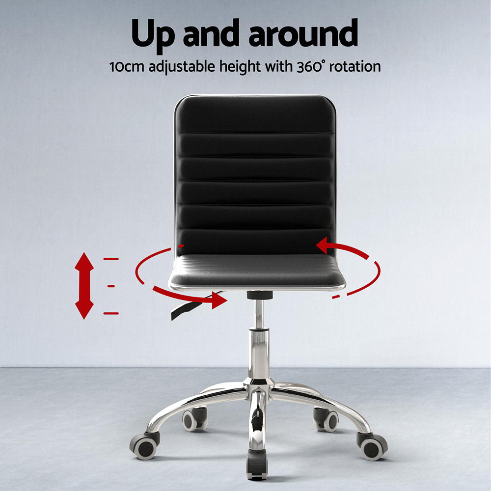 Artiss Computer Desk Office Chair PU Leather Set Foldable Home Study Table Black