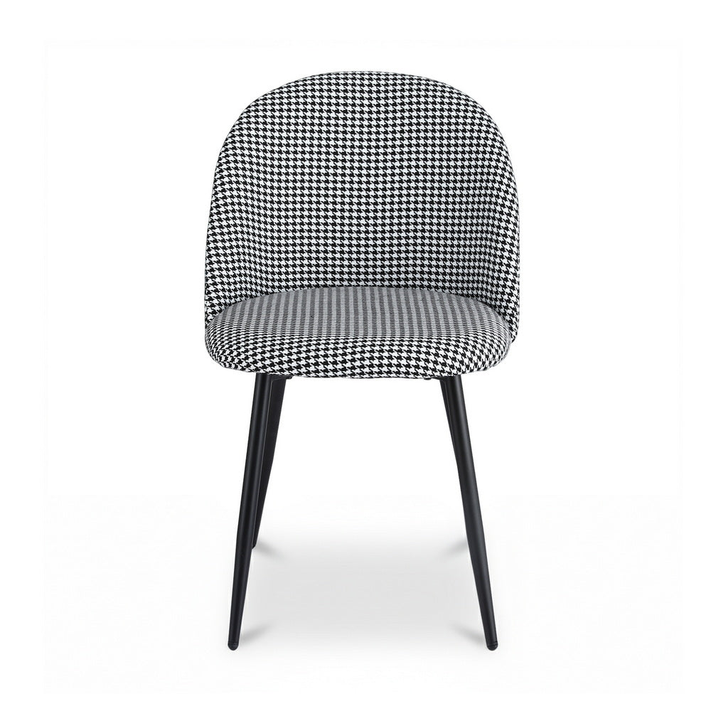 Artiss Dining Chairs Set of 2 Linen Solid Curved Houndstooth
