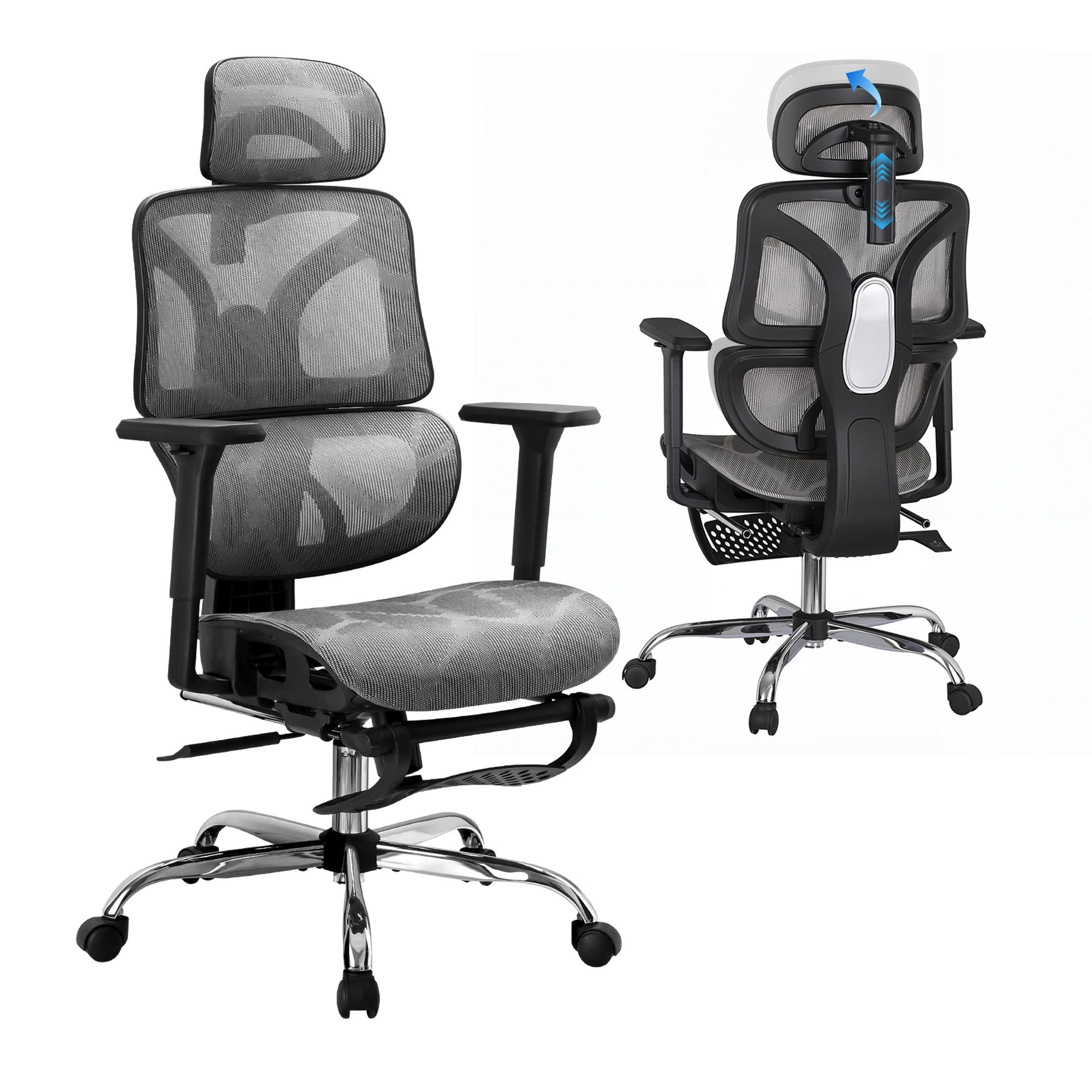 Artiss Ergonomic Office Chair Footrest Grey