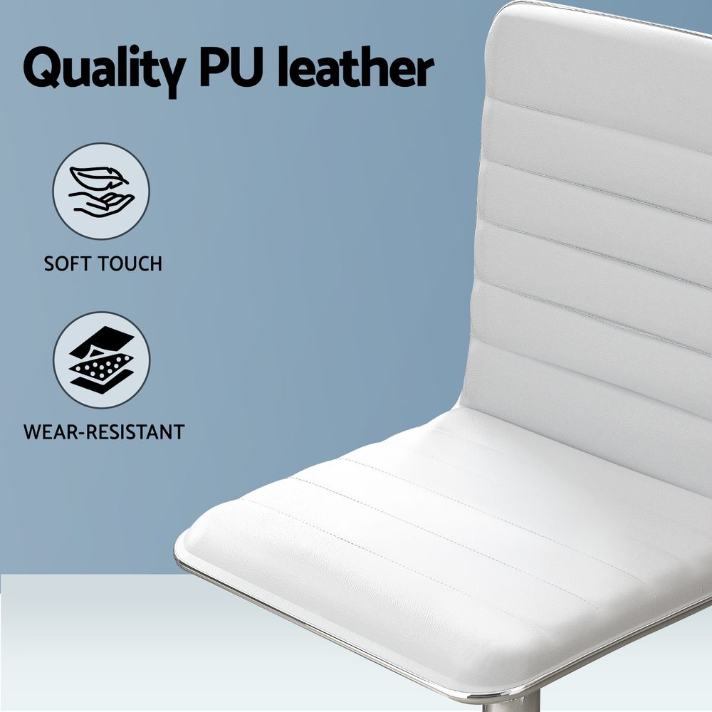 Artiss Office Chair Conference Chairs PU Leather Low Back White