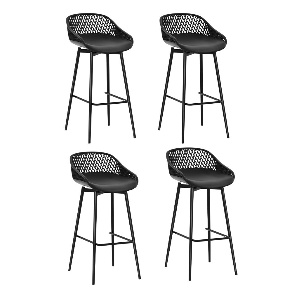 Gardeon 4x Outdoor Bar Stools Plastic Black