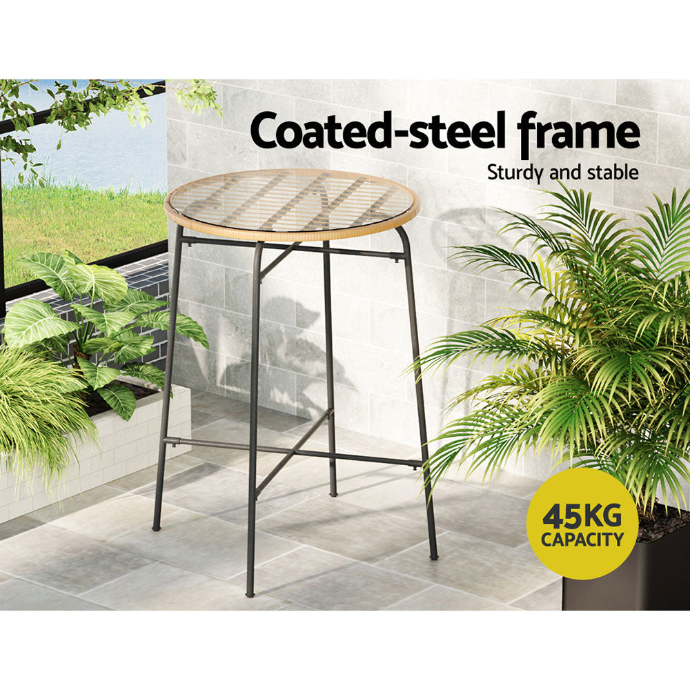 Gardeon Outdoor Bar Table Wicker Dining Bistro Patio Balcony