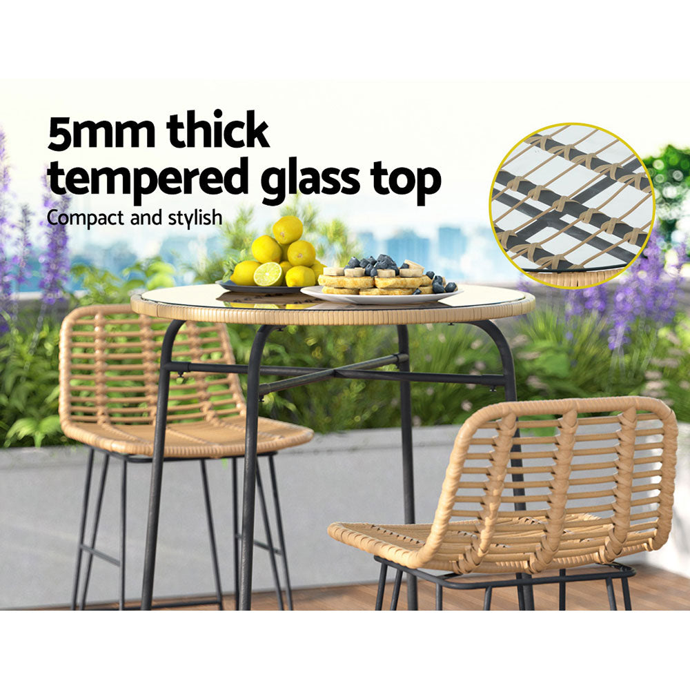 Gardeon Outdoor Bar Table Wicker Dining Bistro Patio Balcony