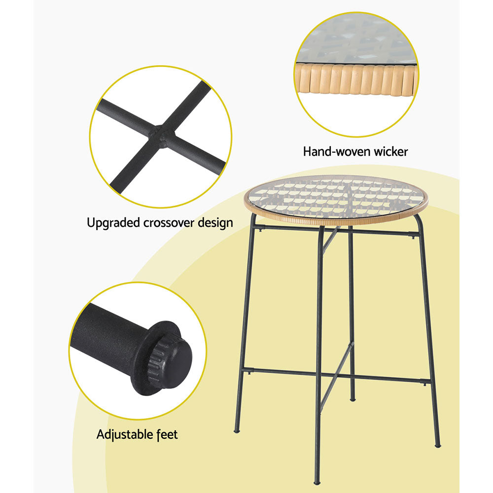 Gardeon Outdoor Bar Table Wicker Dining Bistro Patio Balcony