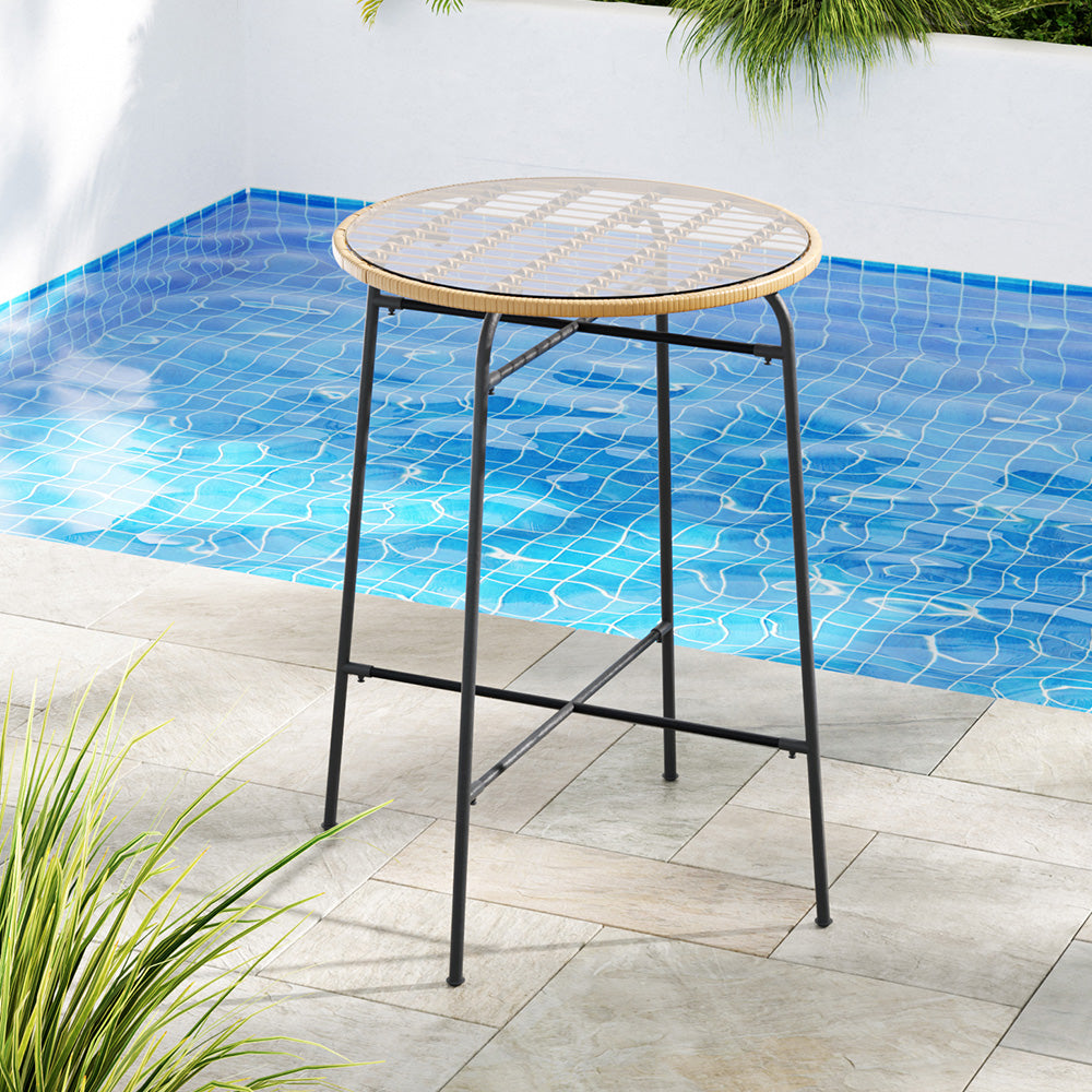 Gardeon Outdoor Bar Table Wicker Dining Bistro Patio Balcony
