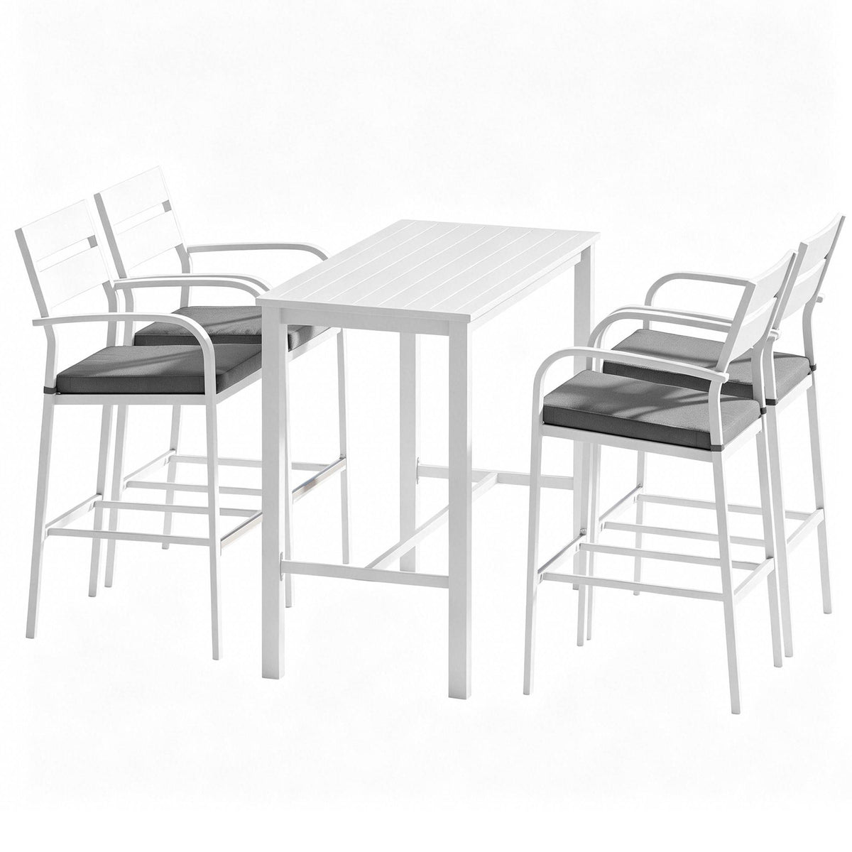 Gardeon Outdoor Bar Set 5-Piece Patio Dining Chairs Aluminium, White