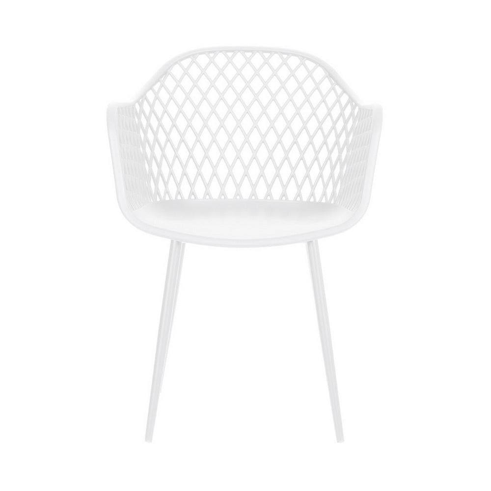 Gardeon 4PC Outdoor Dining Chairs PP Lounge Chair Patio Furniture Garden White
