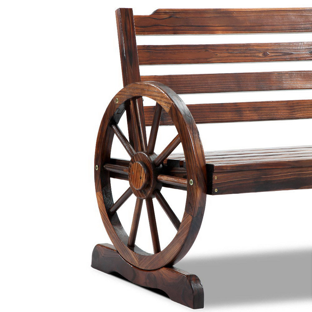 Gardeon Outdoor Garden Bench Wooden 2 Seat Wagon Chair Patio Furniture Brown